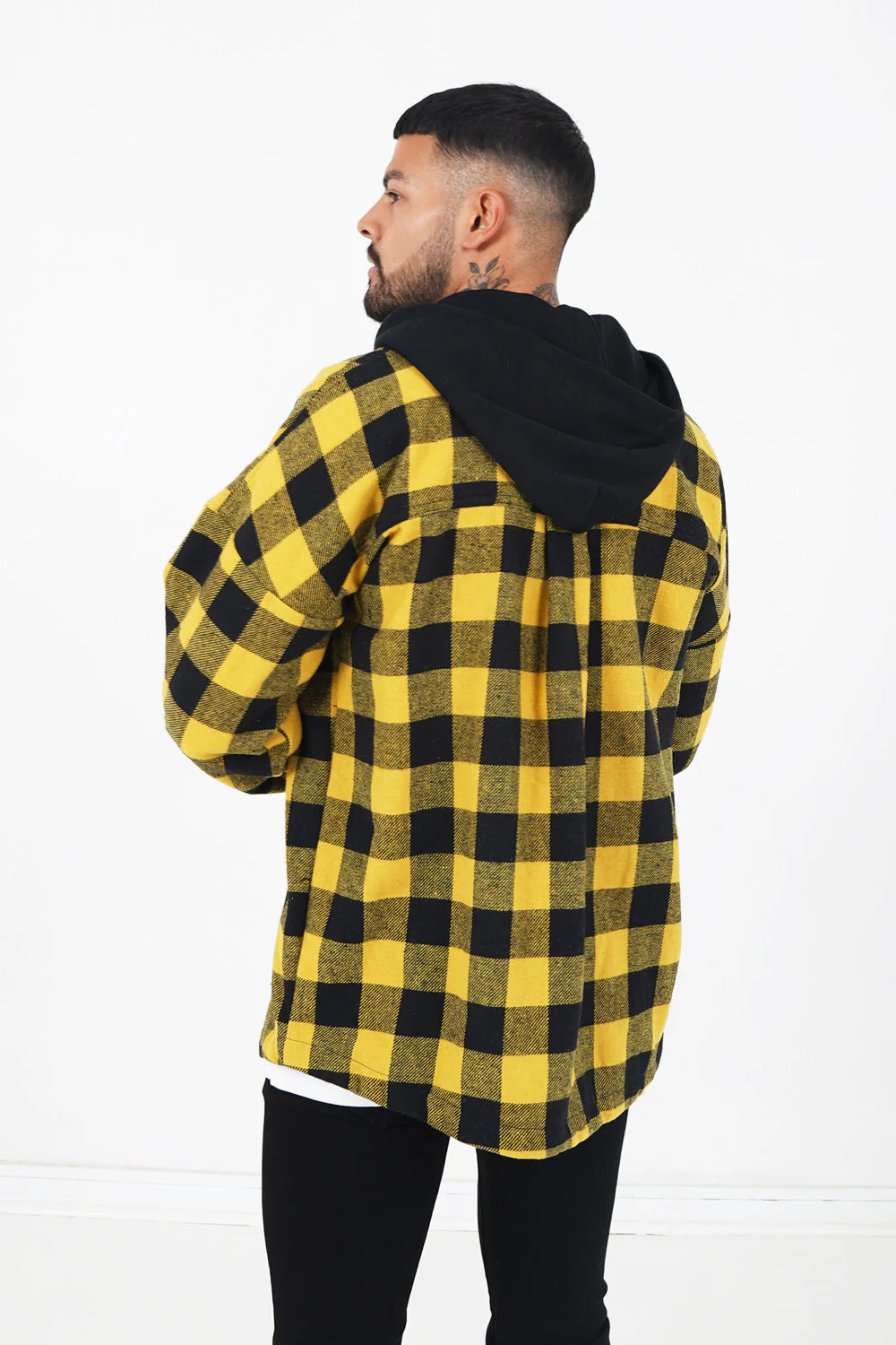 Surchemise tartan capuche Jaune - Image 5