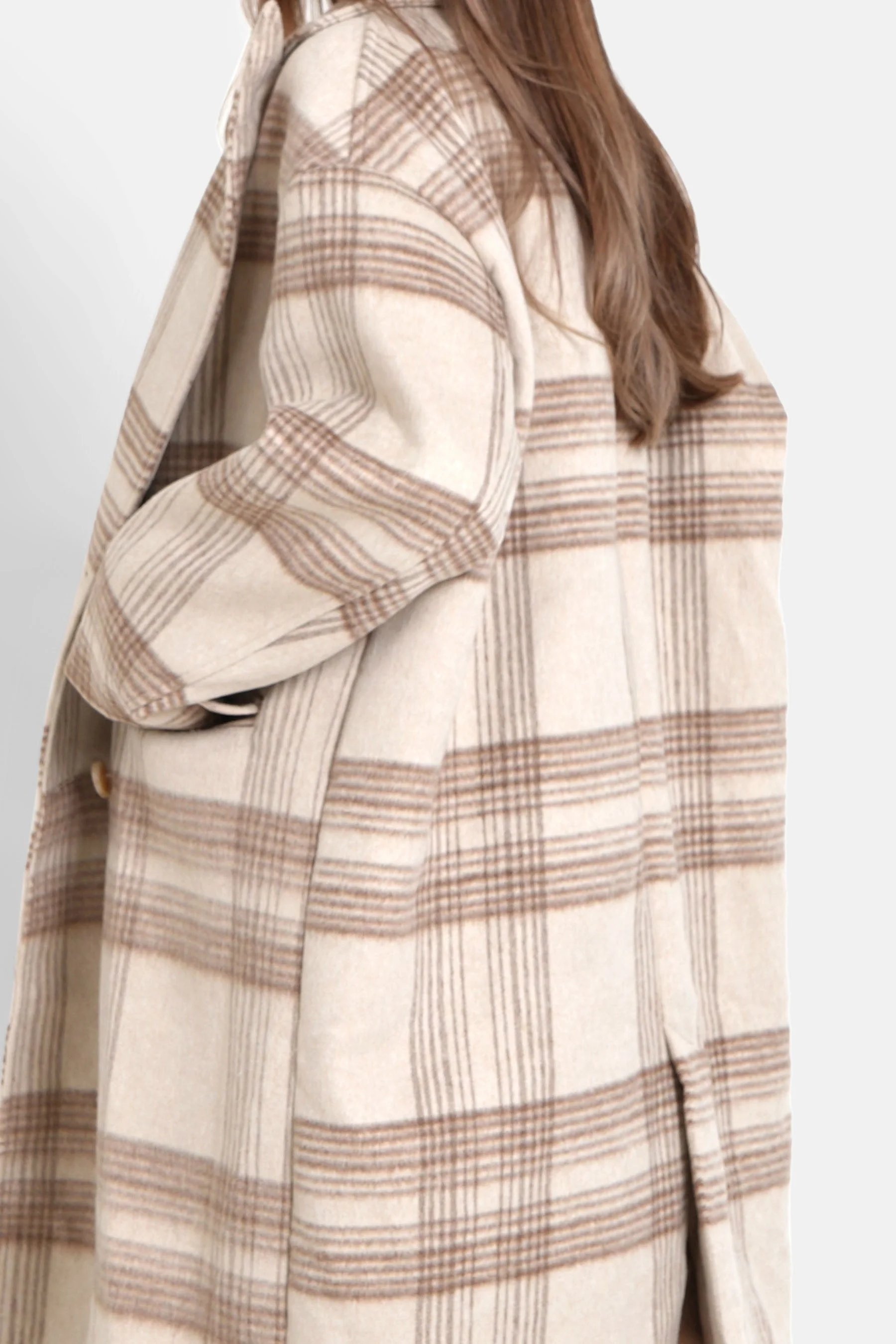 Veste longue laine Beige - Image 4