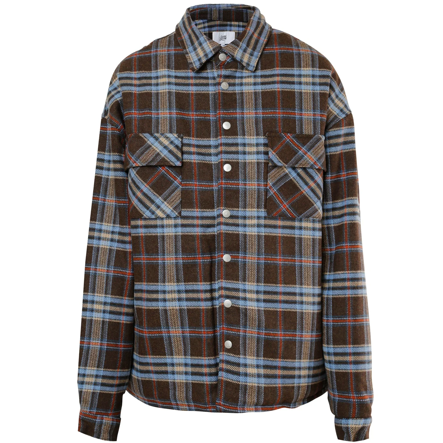 Veste tartan oversize Marron foncé - Image 6