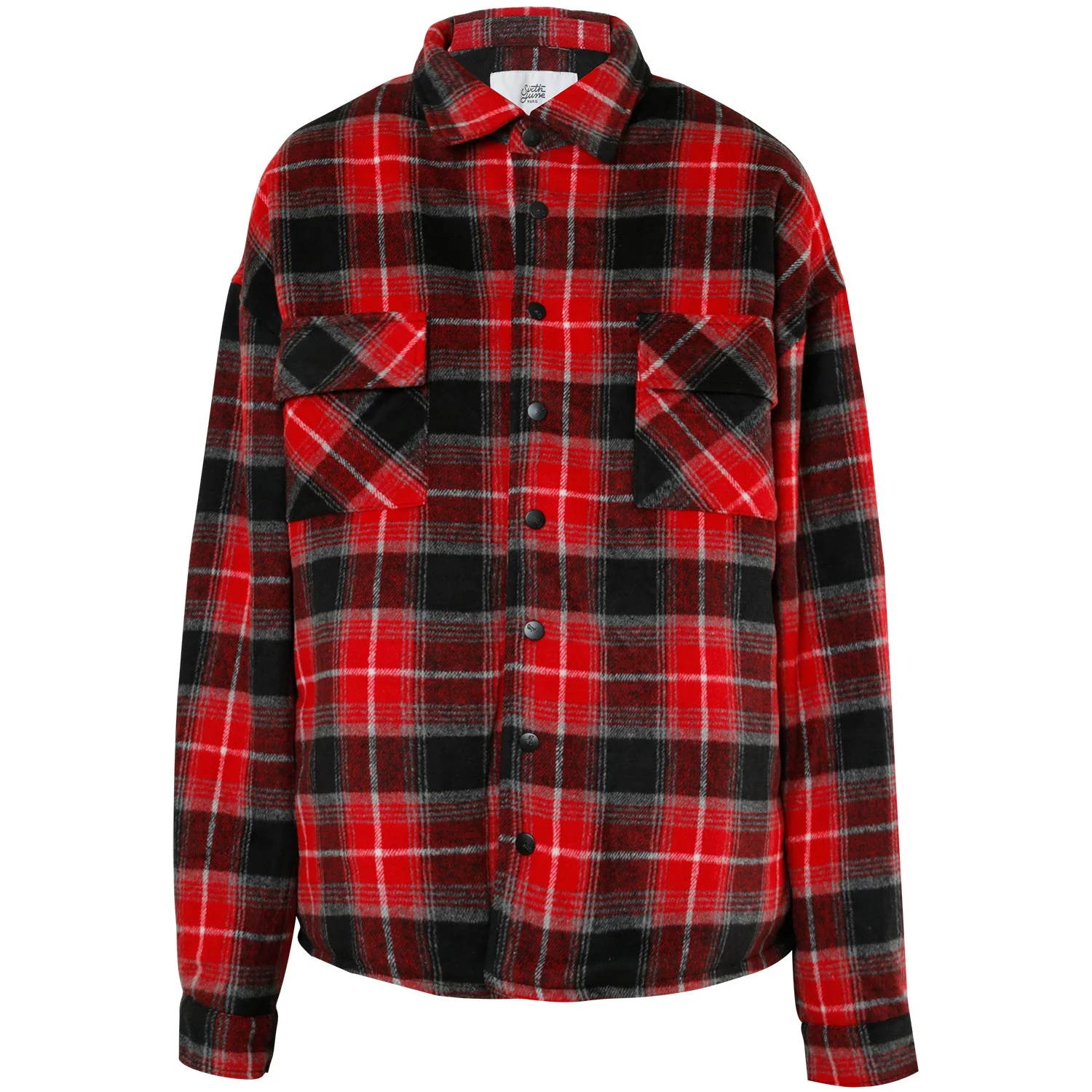 Veste tartan oversize Rouge - Image 6