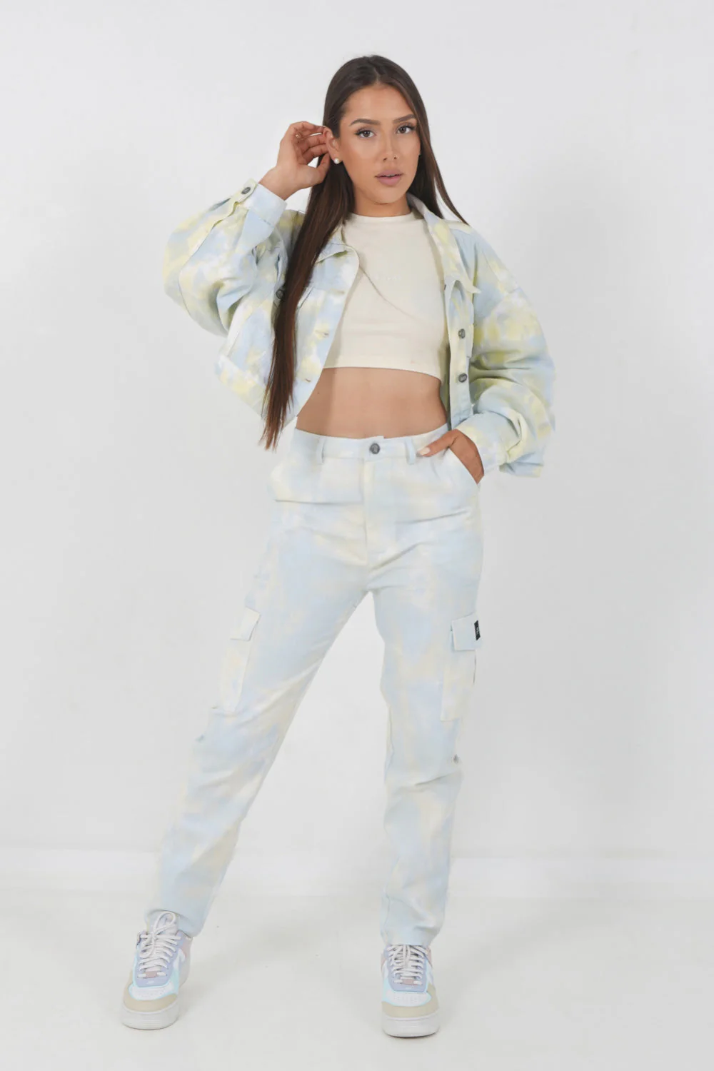 Veste courte tie dye Jaune - Image 2