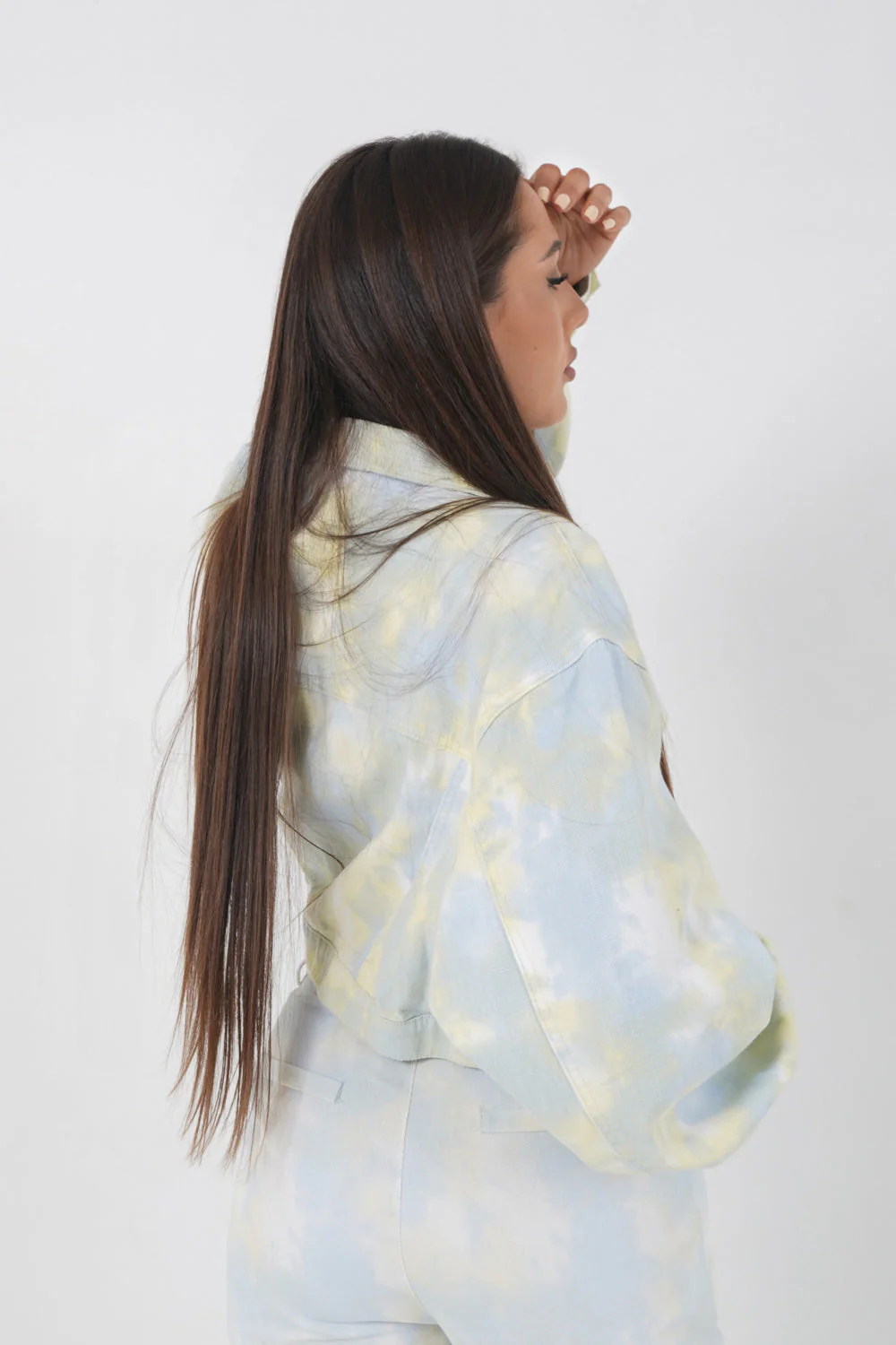 Veste courte tie dye Jaune - Image 4