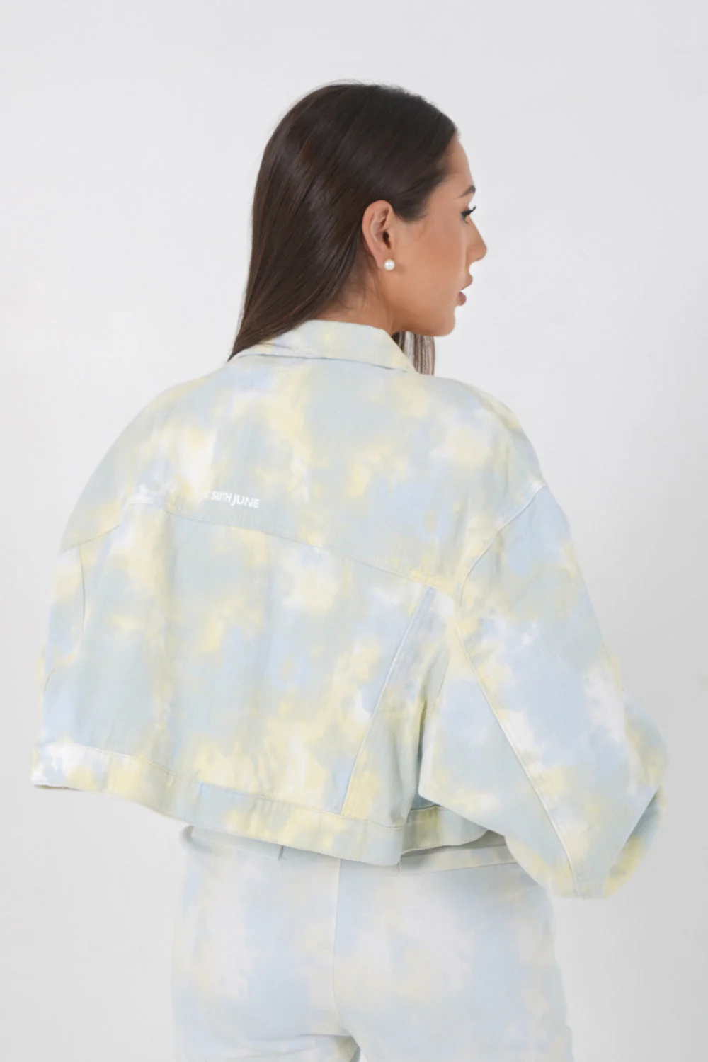 Veste courte tie dye Jaune - Image 5