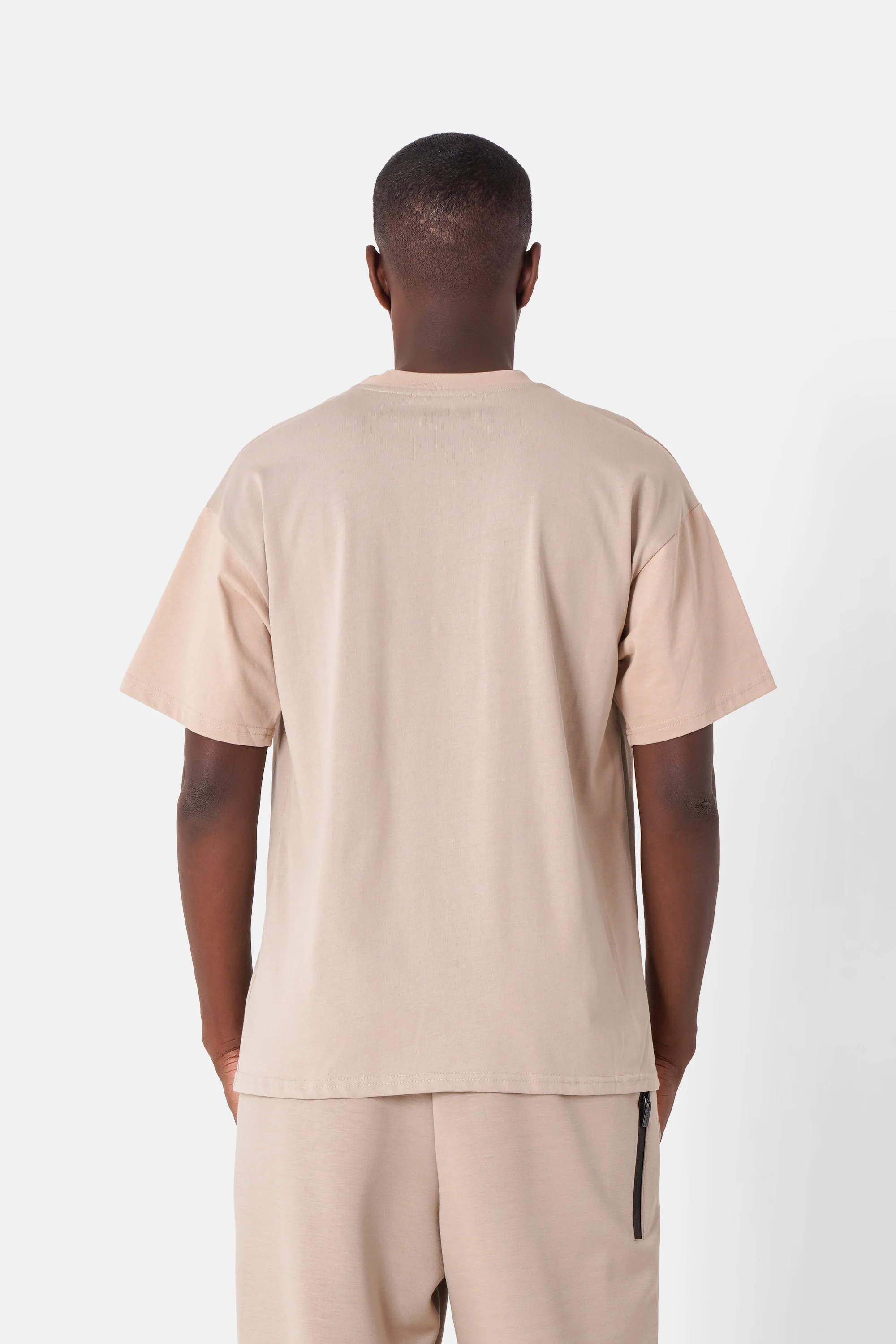 T-shirt bicolore logo brodé Beige - Image 5