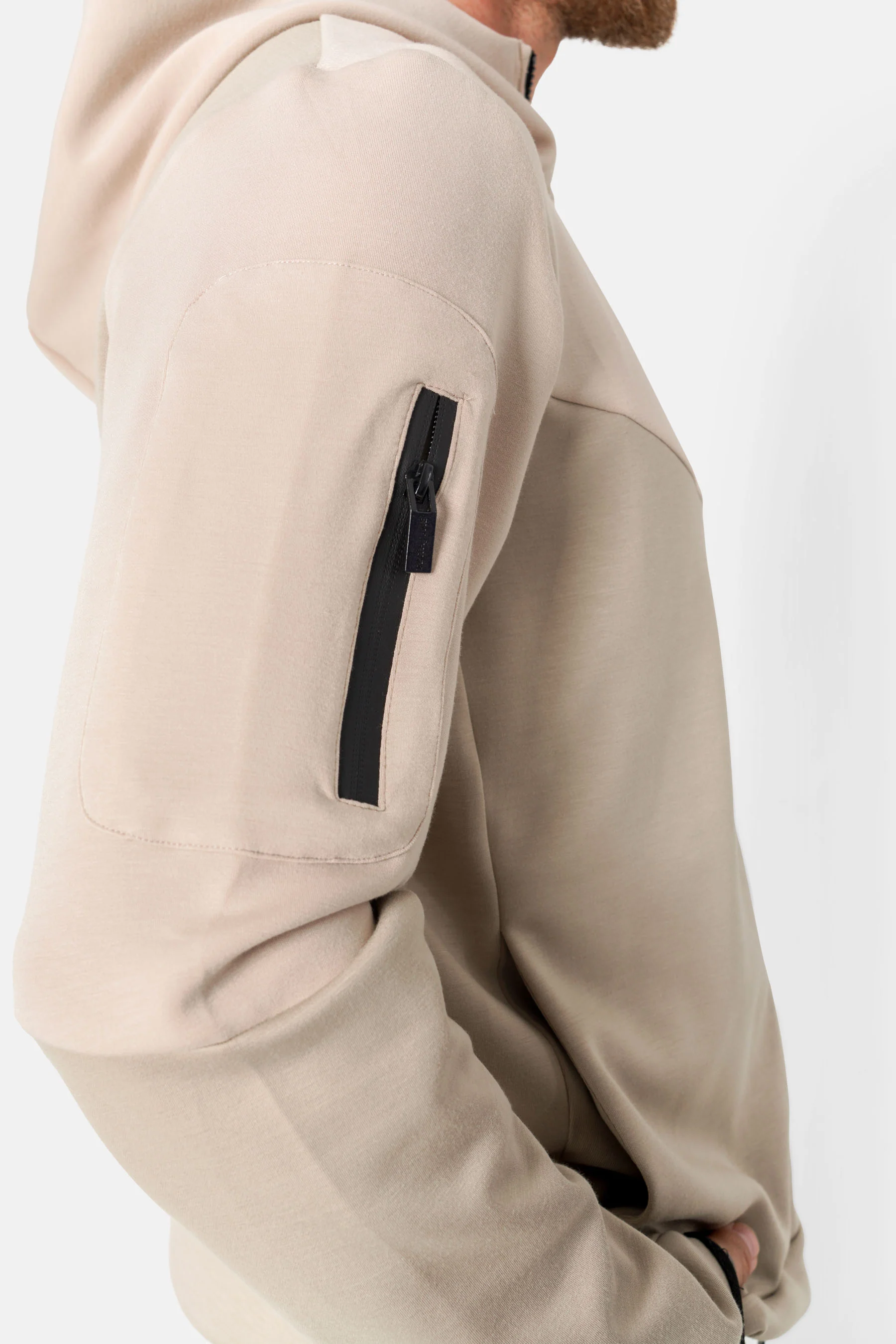 Veste bicolore technique zip Beige - Image 3