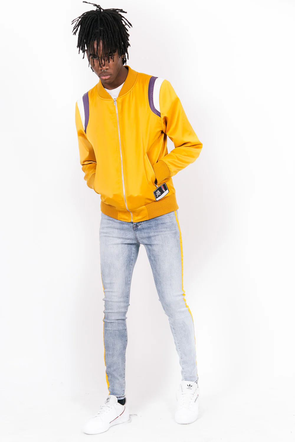 Teddy satin empiècement épaule jaune - Image 6