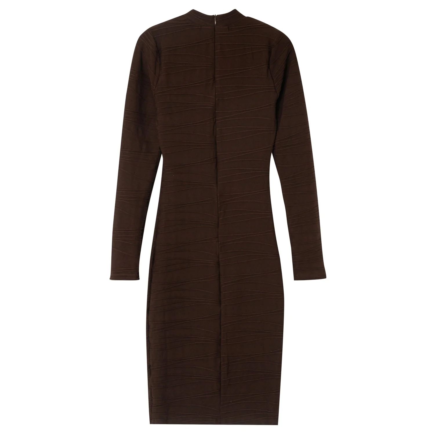 Robe texture manches longues Marron foncé - Image 7