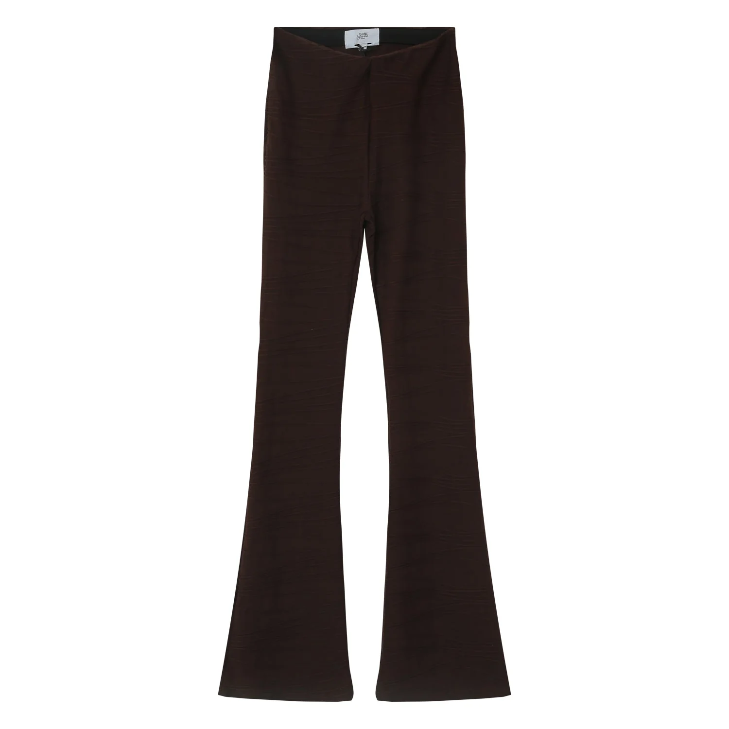 Pantalon texturé évasé Marron foncé - Image 6