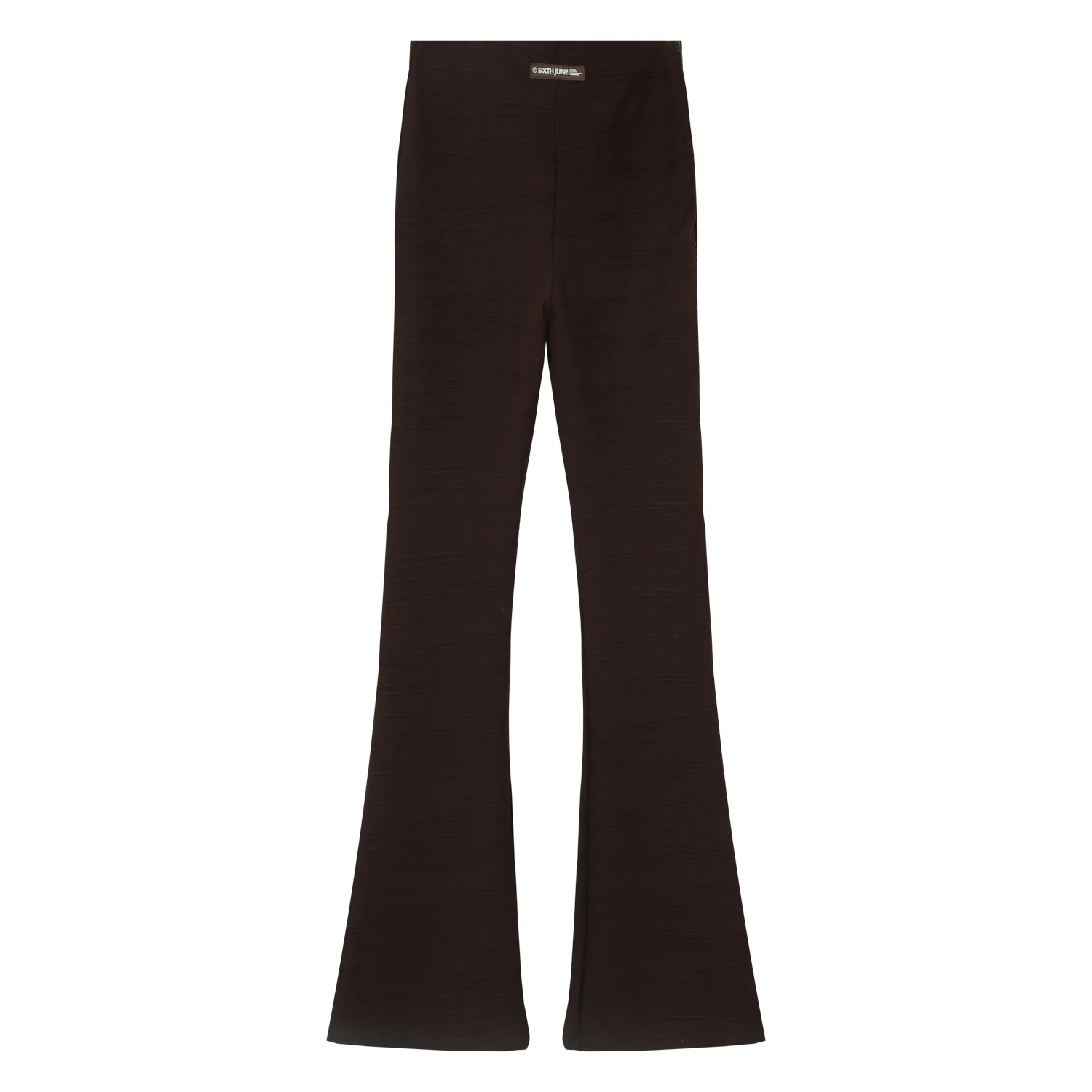 Pantalon texturé évasé Marron foncé - Image 7