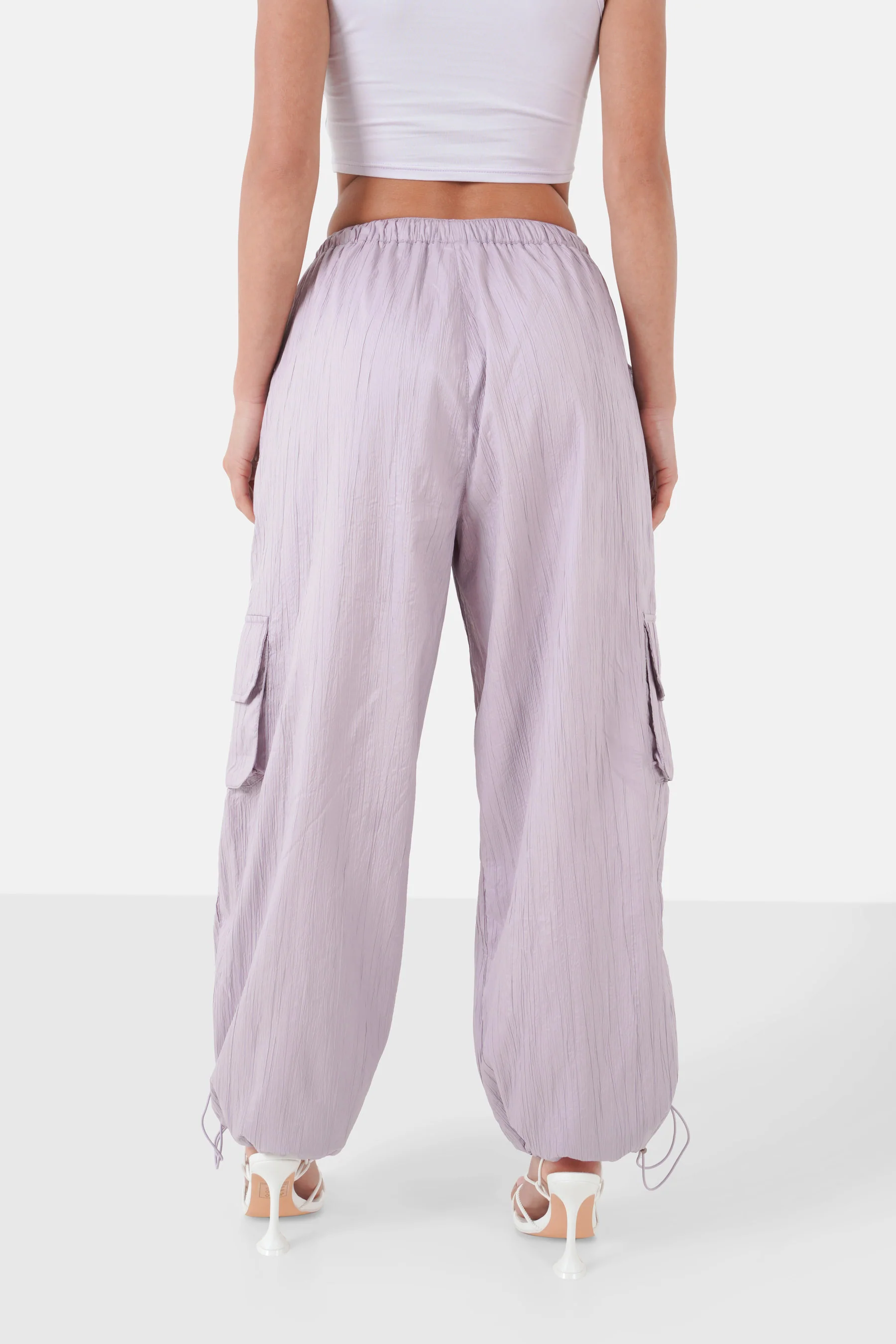 Pantalon parachute texturé cargo Violet - Image 5