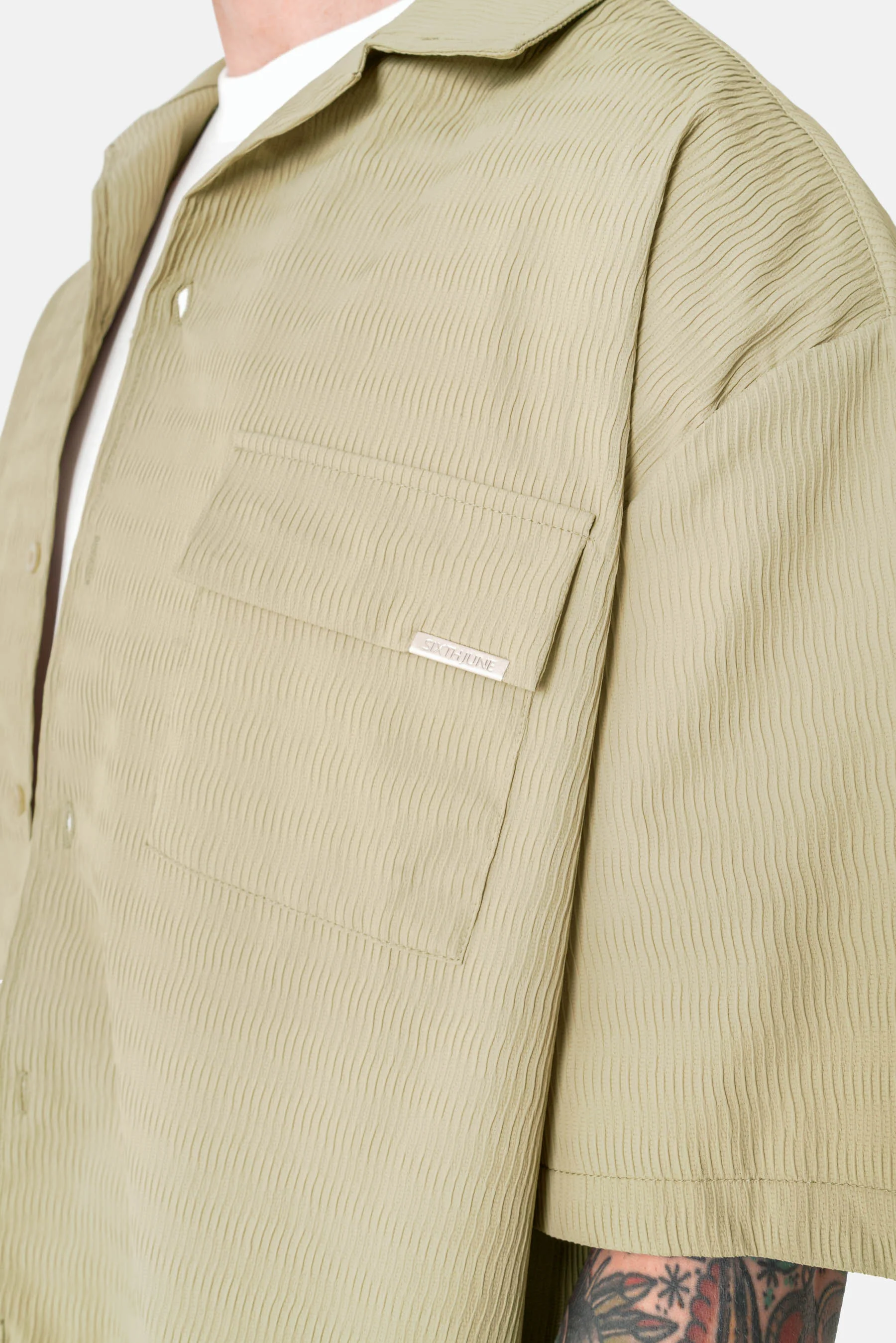 Chemise texturé Vert kaki - Image 3
