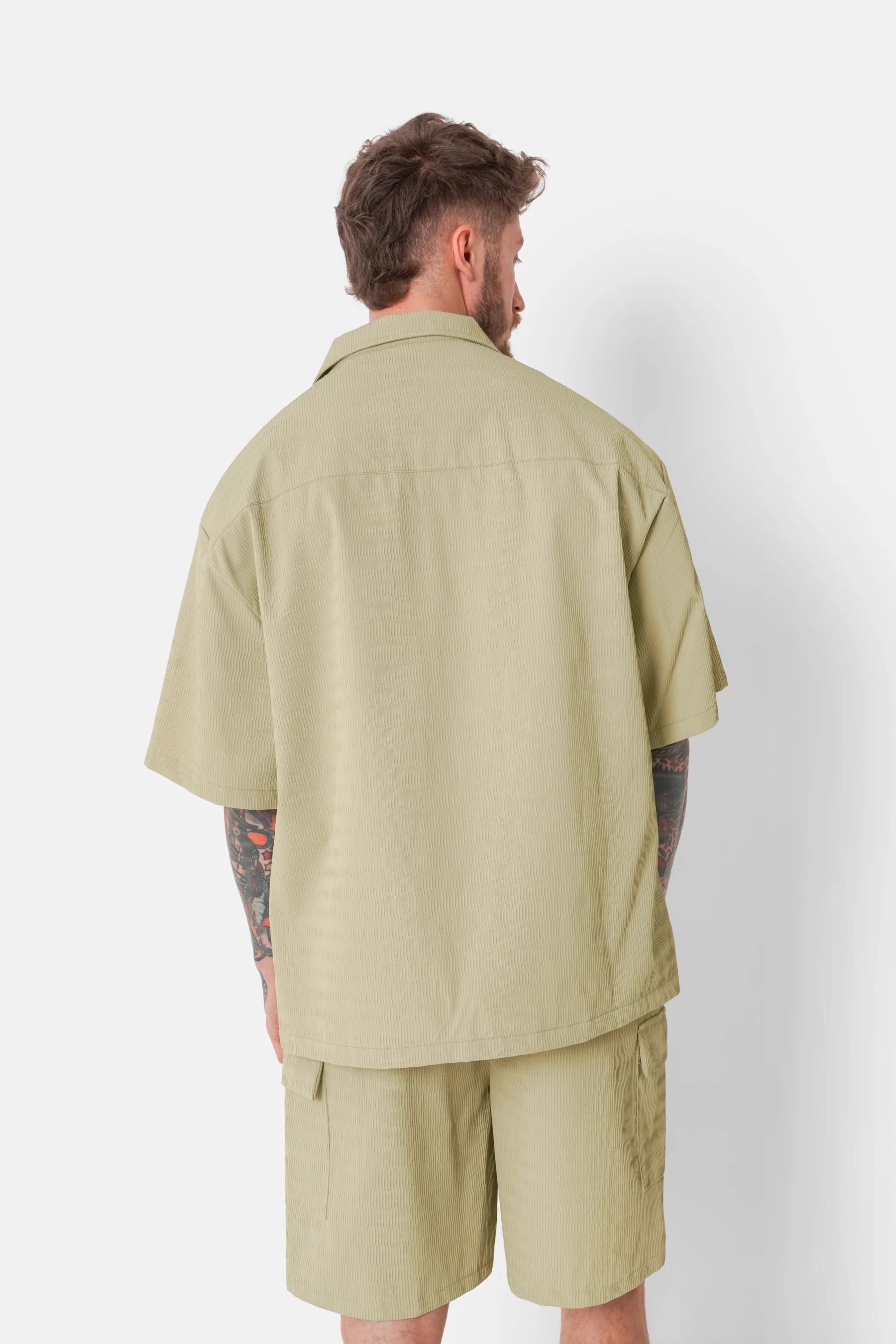 Chemise texturé Vert kaki - Image 5