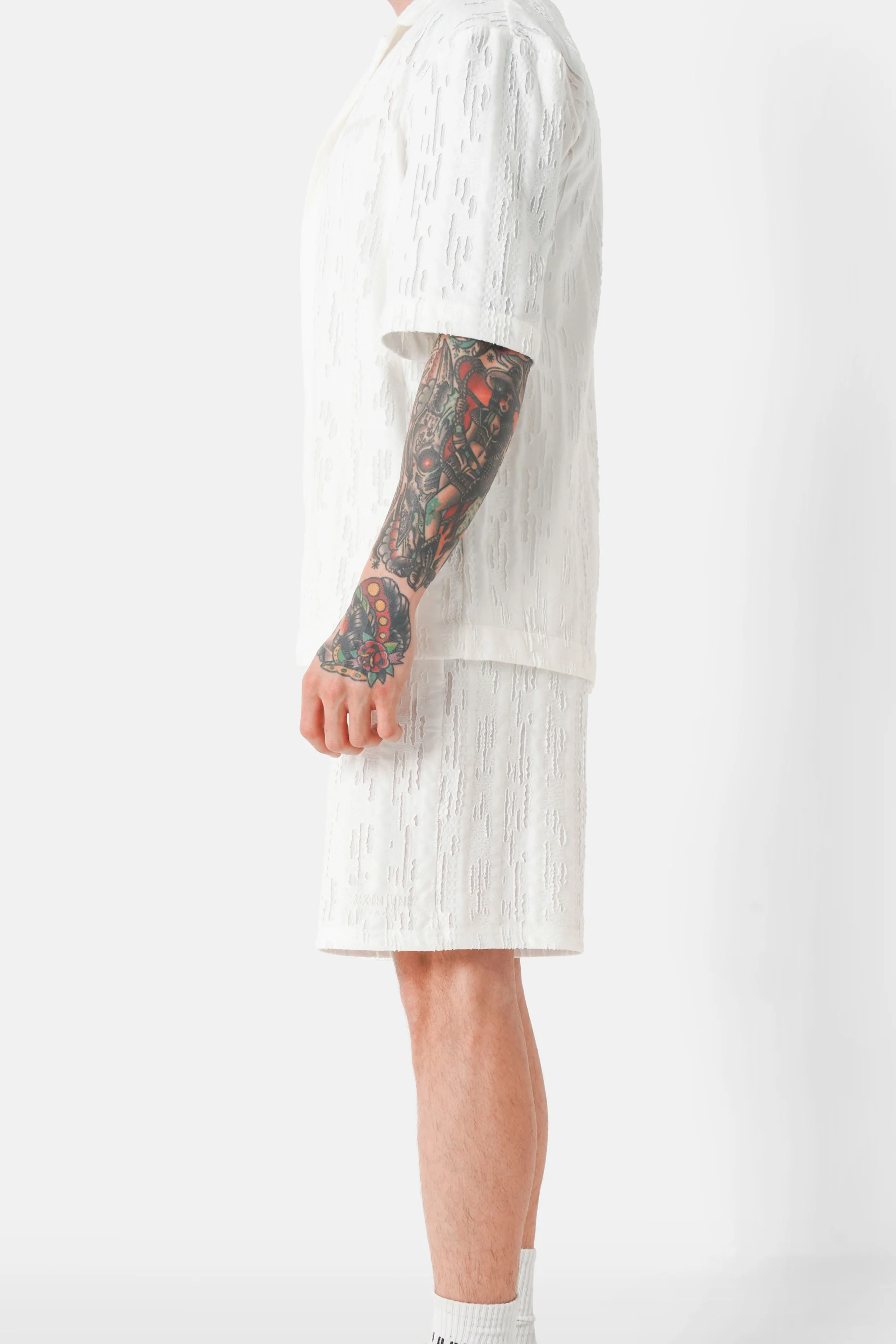 Short texturé logo Blanc - Image 5