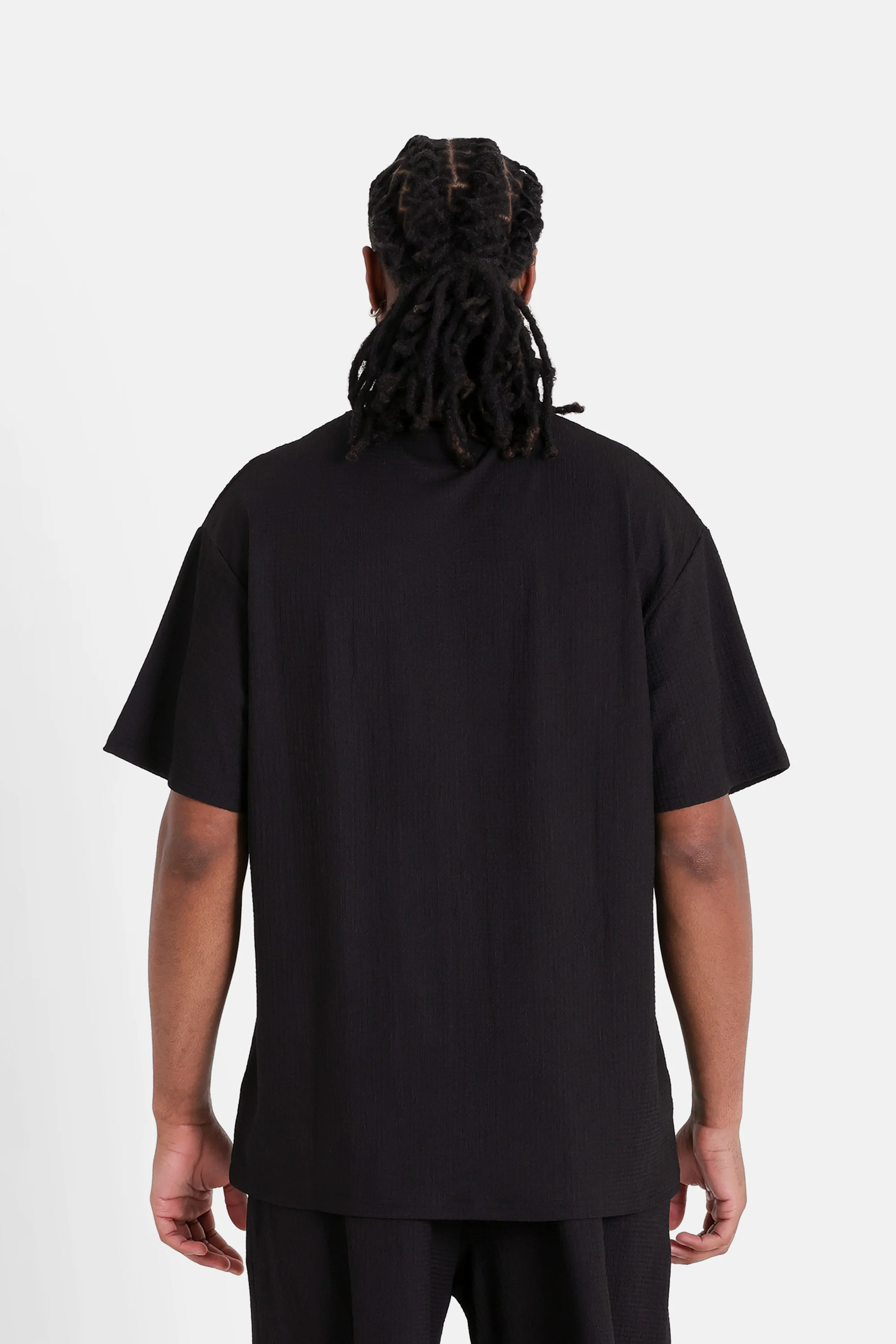 T-shirt texturée broderie Noir - Image 5