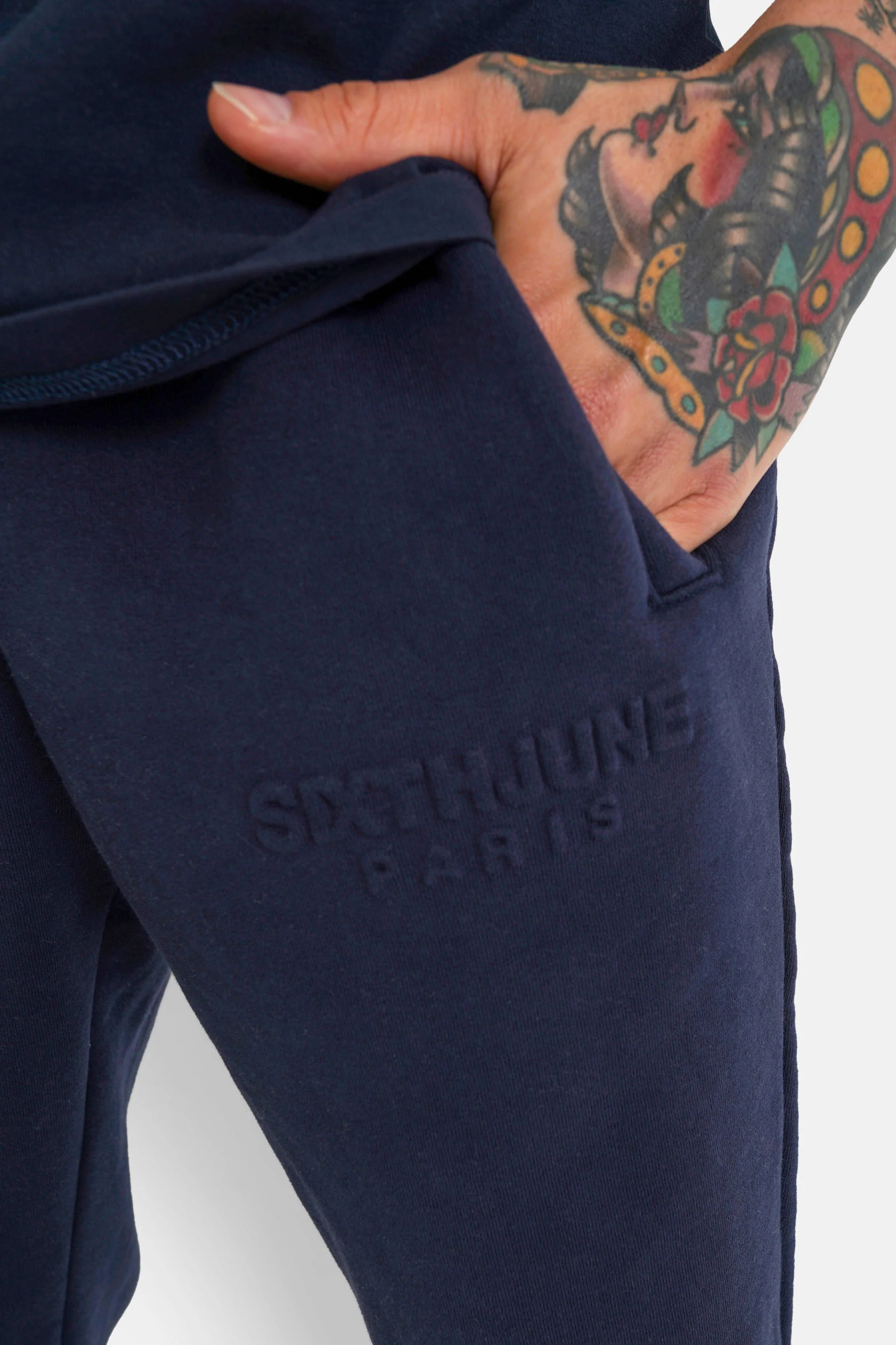 Jogging logo relief Bleu foncé - Image 3