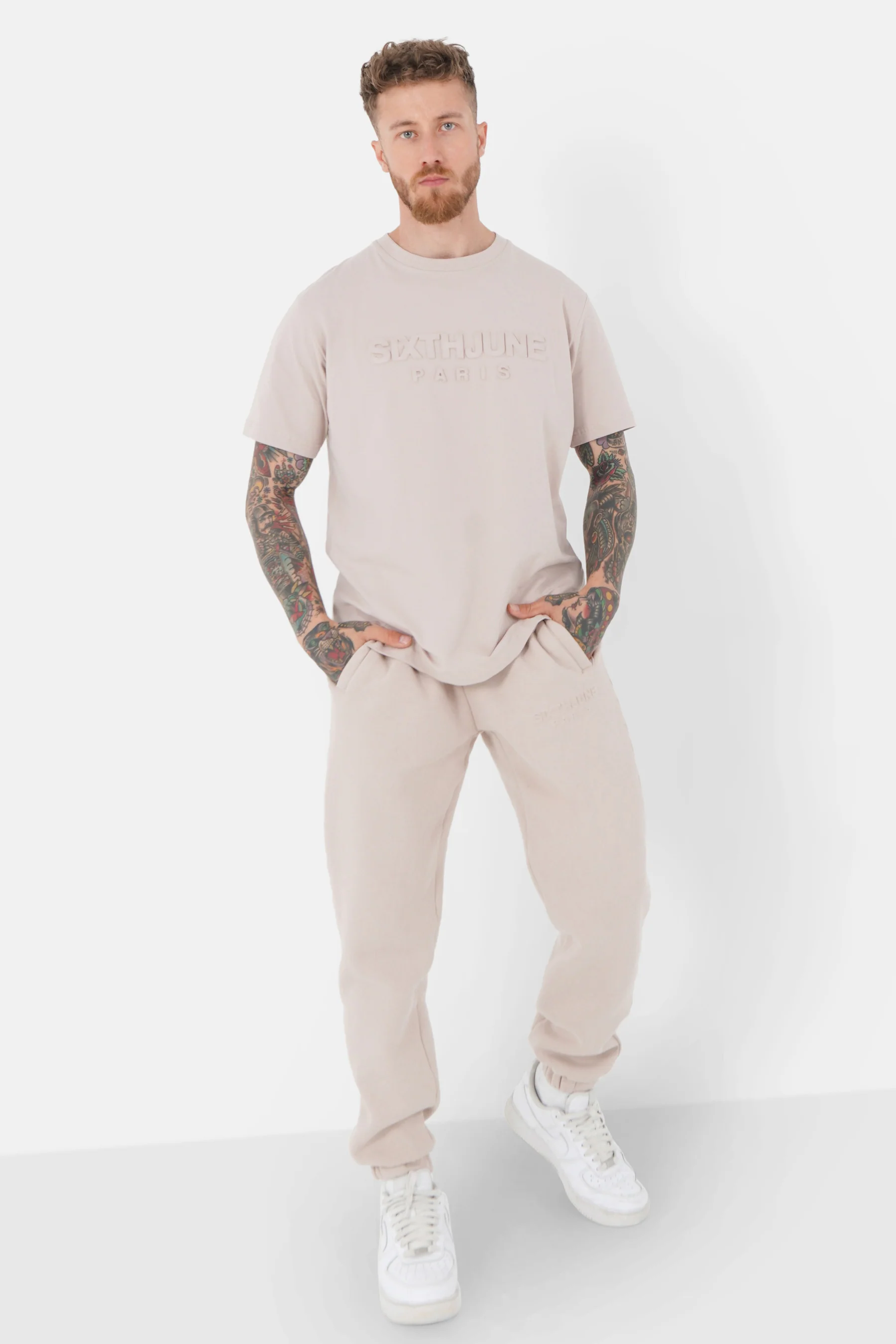 T-shirt logo relief Beige - Image 2