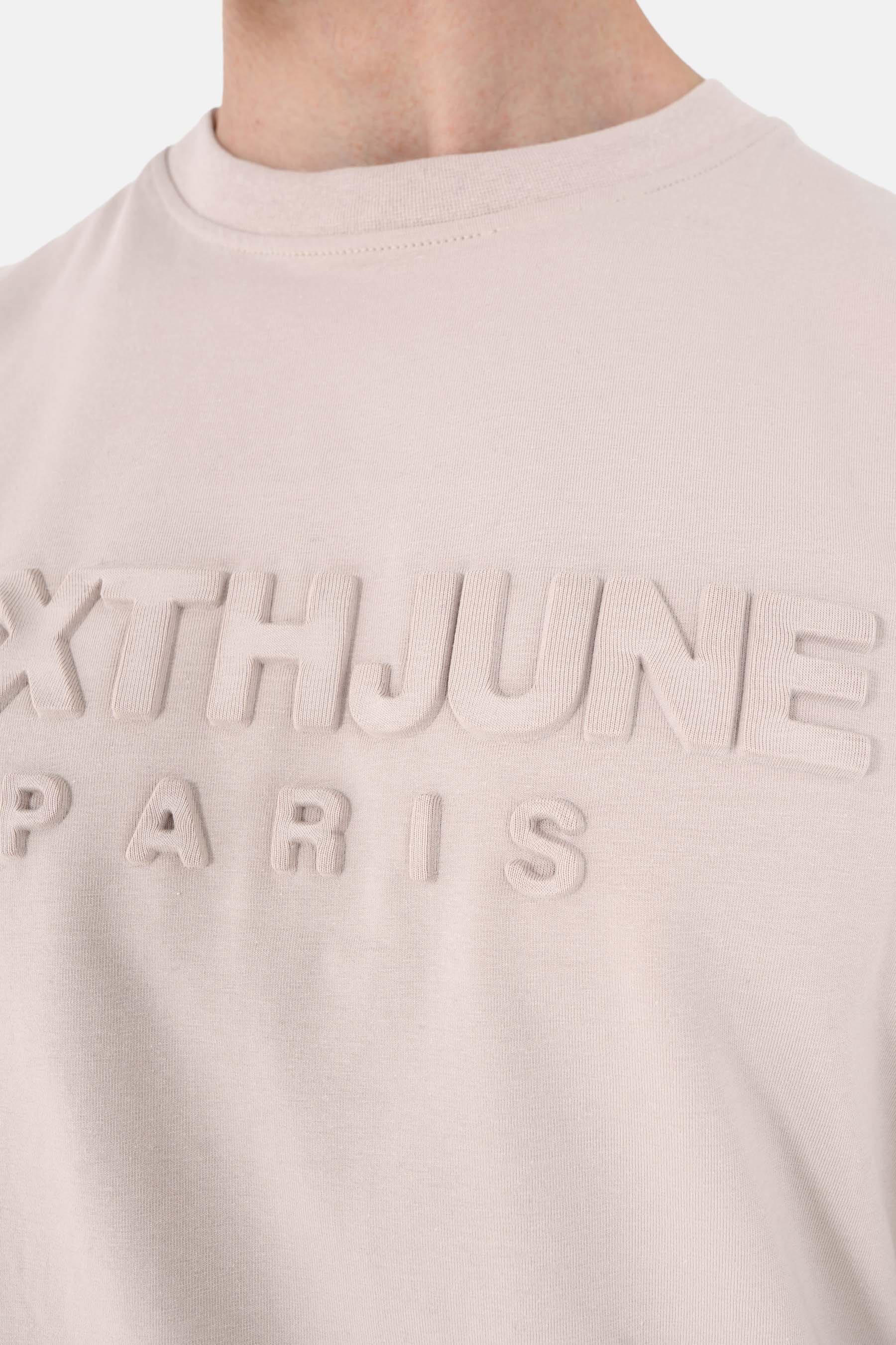 T-shirt logo relief Beige - Image 3