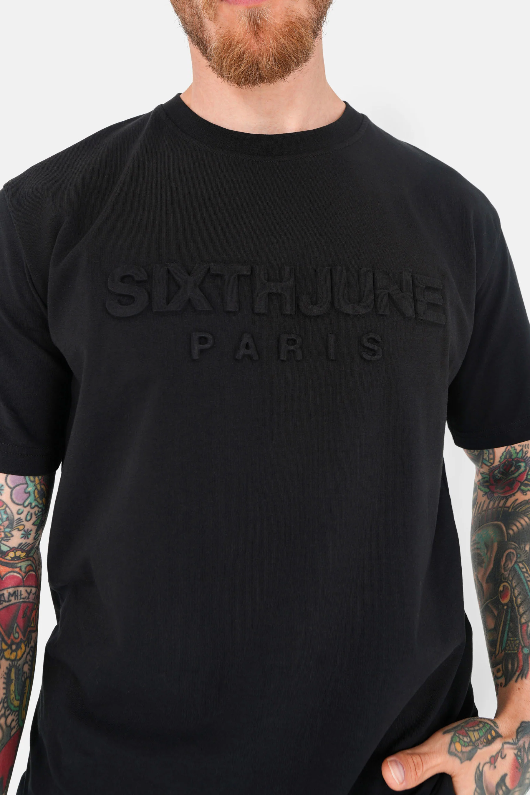 T-shirt logo relief Noir - Image 3