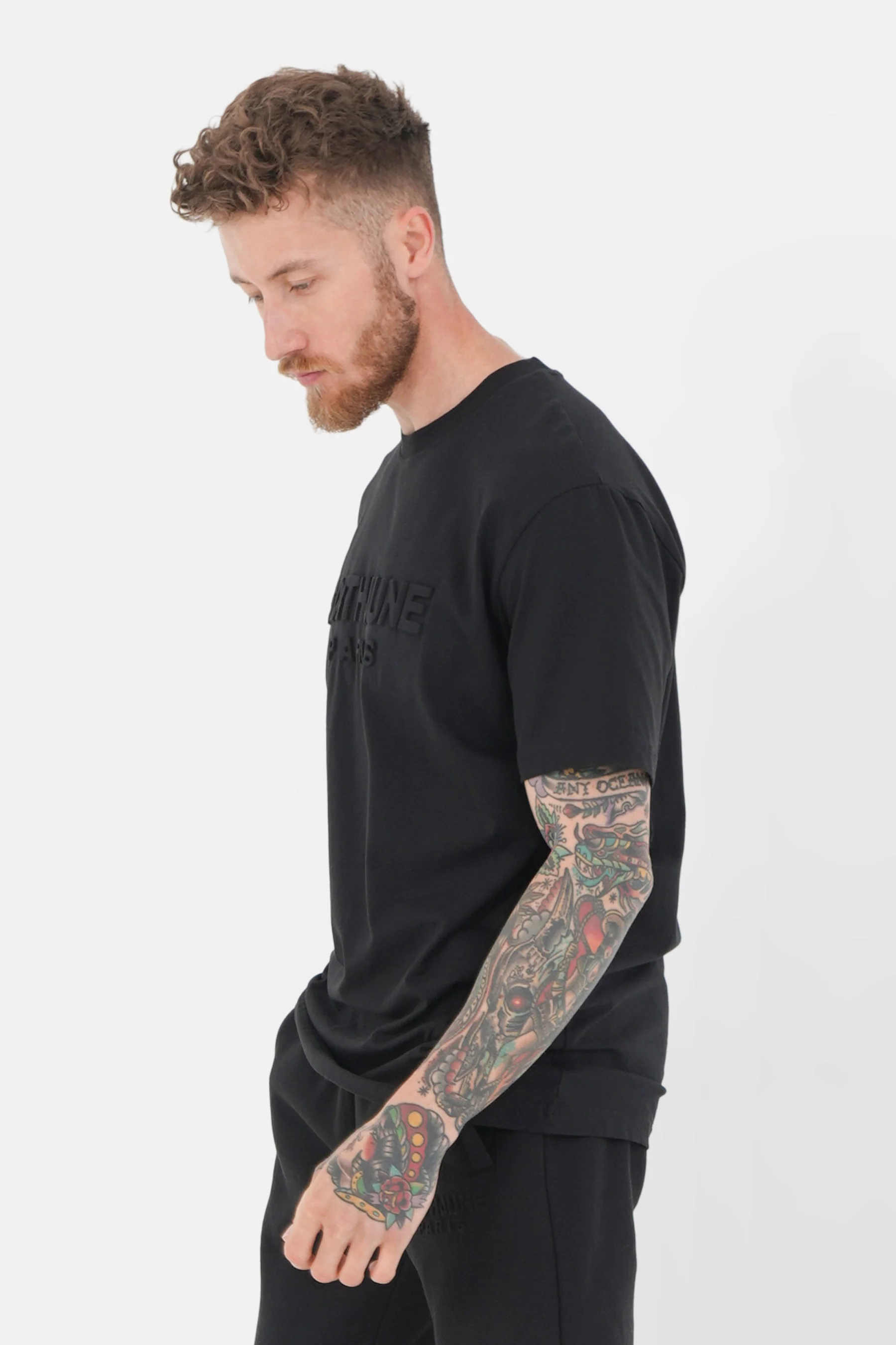 T-shirt logo relief Noir - Image 4