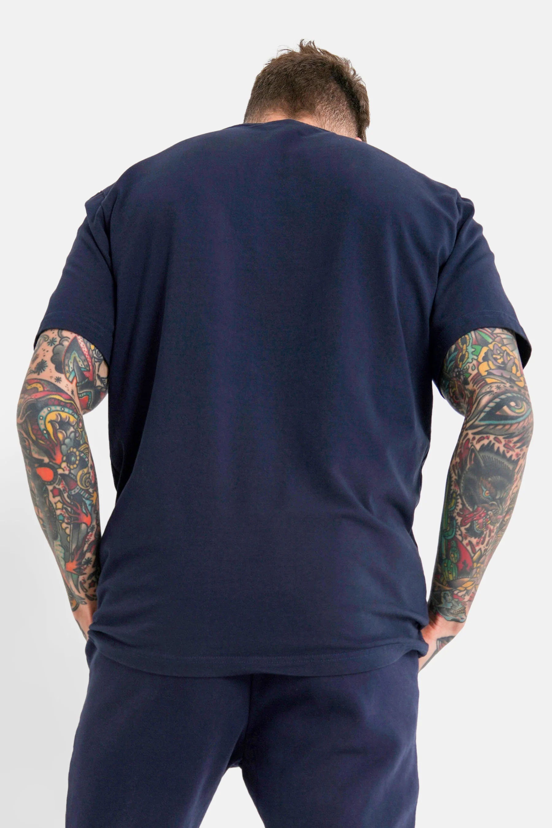 T-shirt logo relief Bleu foncé - Image 5