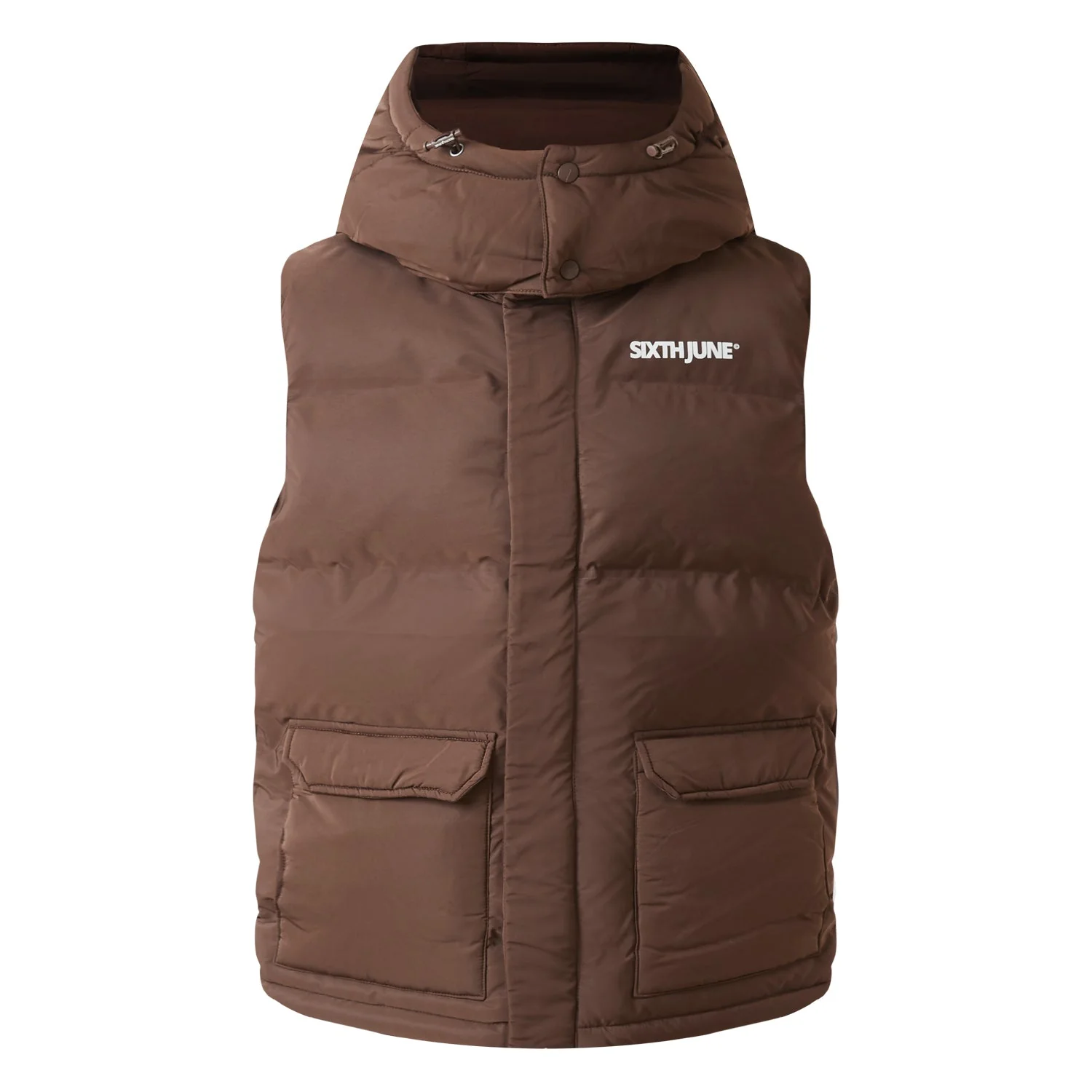 Doudoune sans manches capuche Marron - Image 6