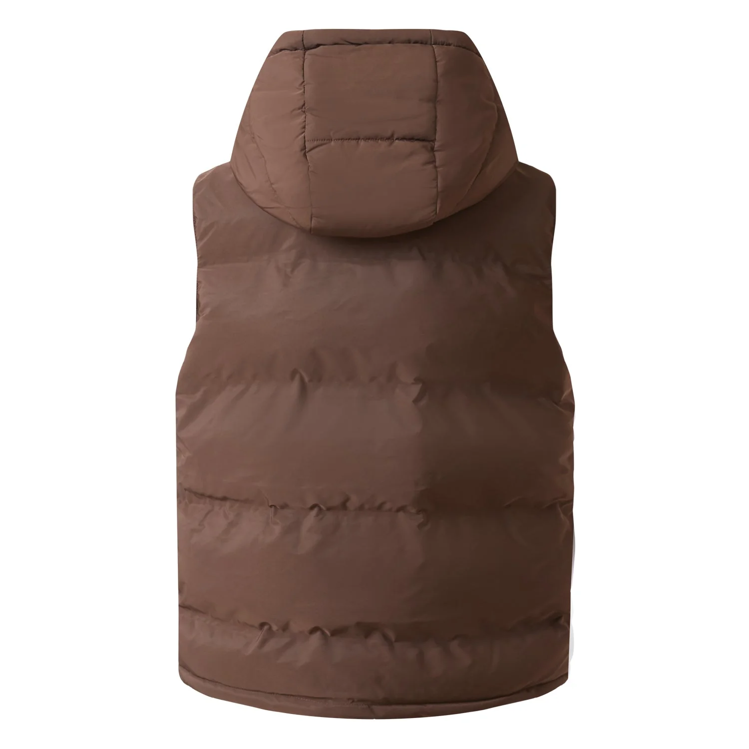 Doudoune sans manches capuche Marron - Image 7