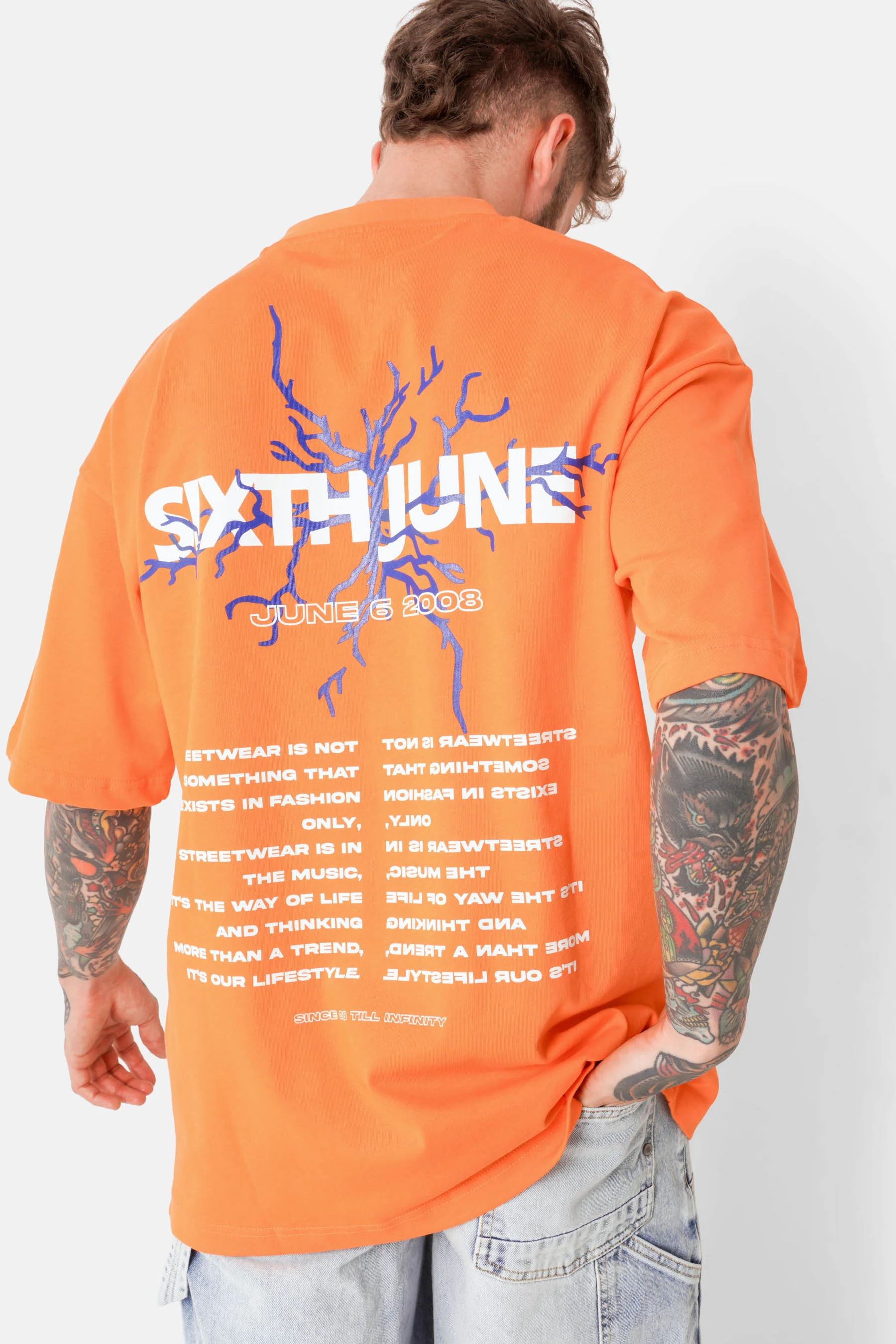 T-shirt imprimé logo éclair Orange - Image 4