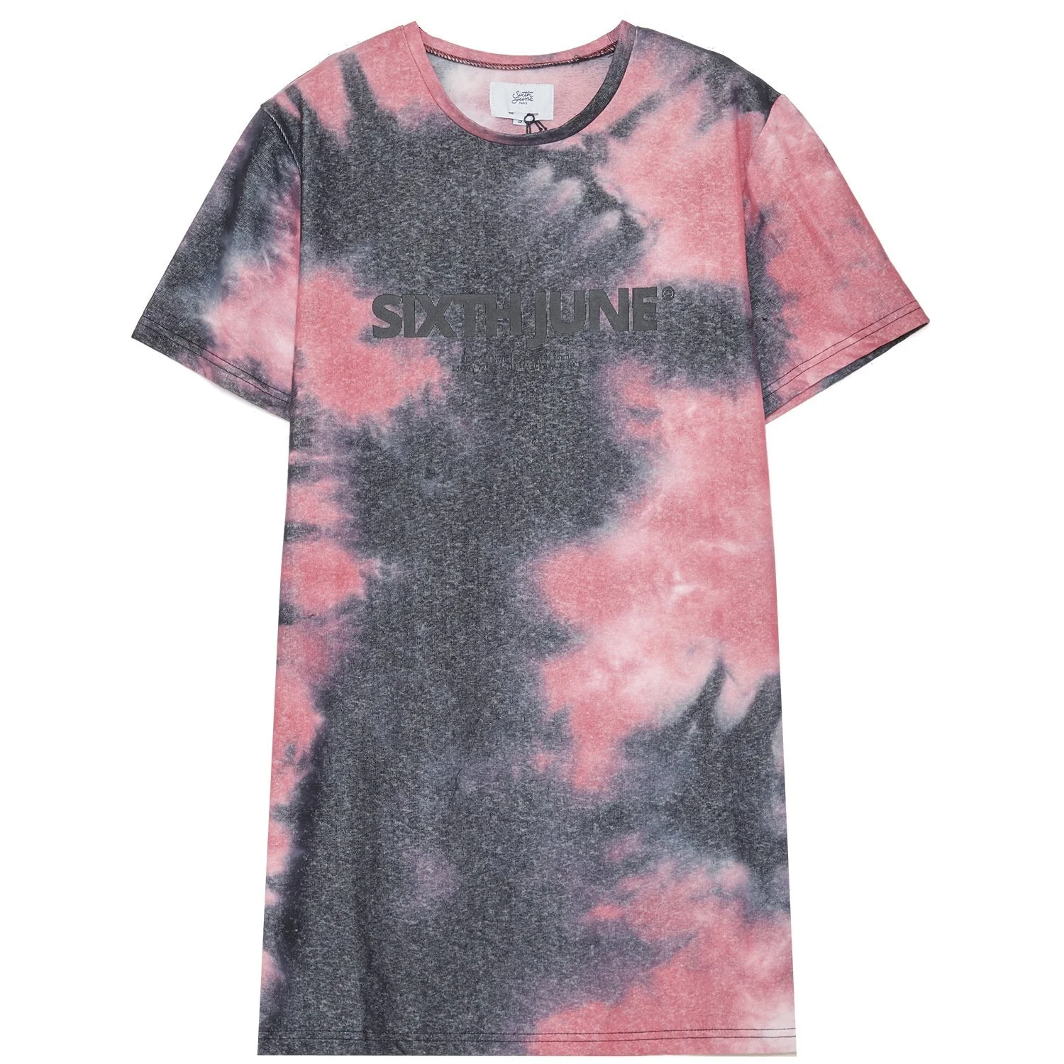 Robe t-shirt tie and dye framboise - Image 2