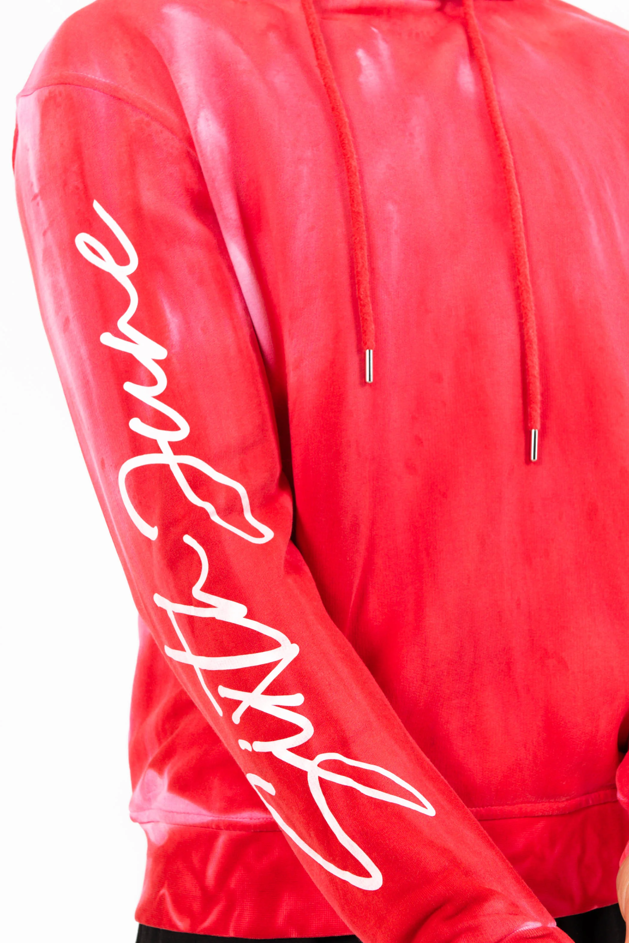Sweat capuche délavé Rouge - Image 3