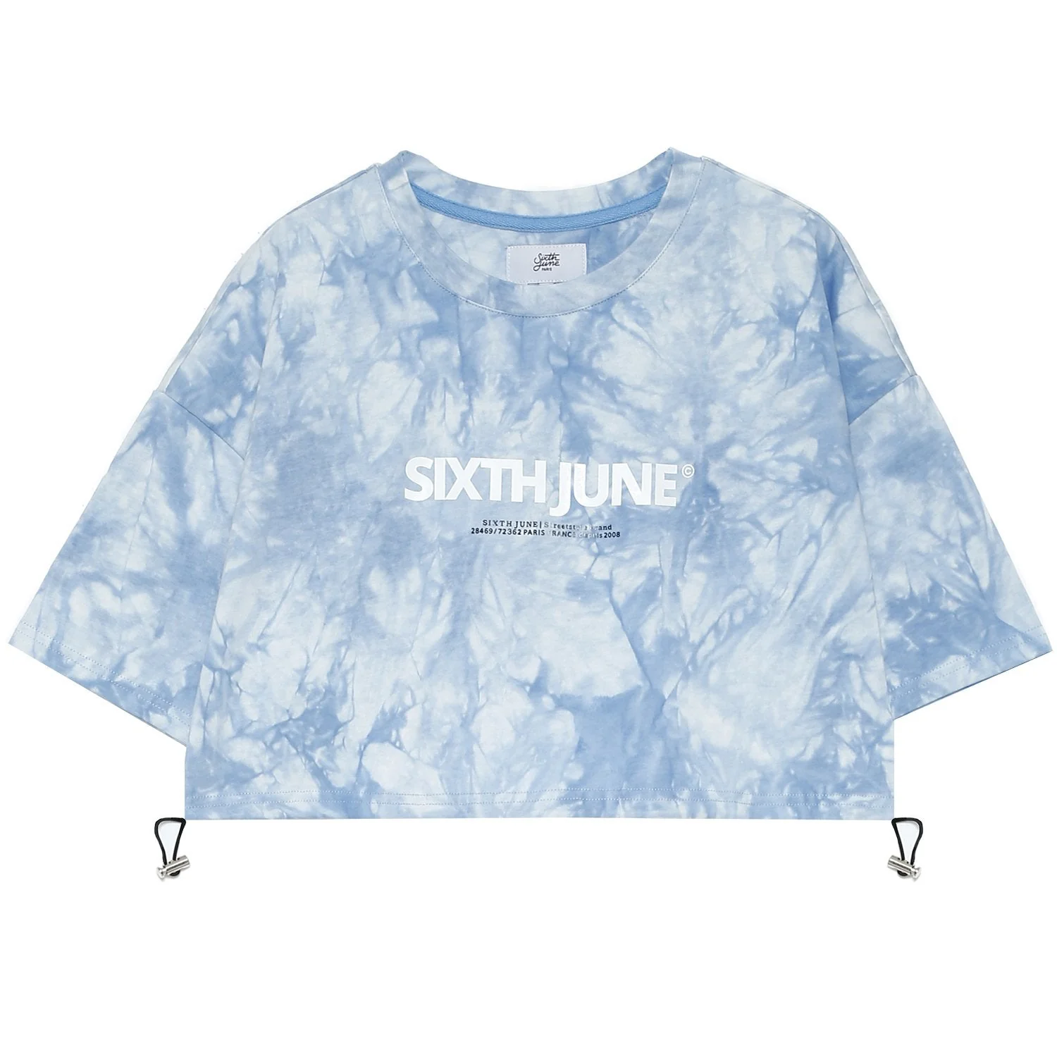 T-shirt tie and dye cordon serrage Bleu - Image 2