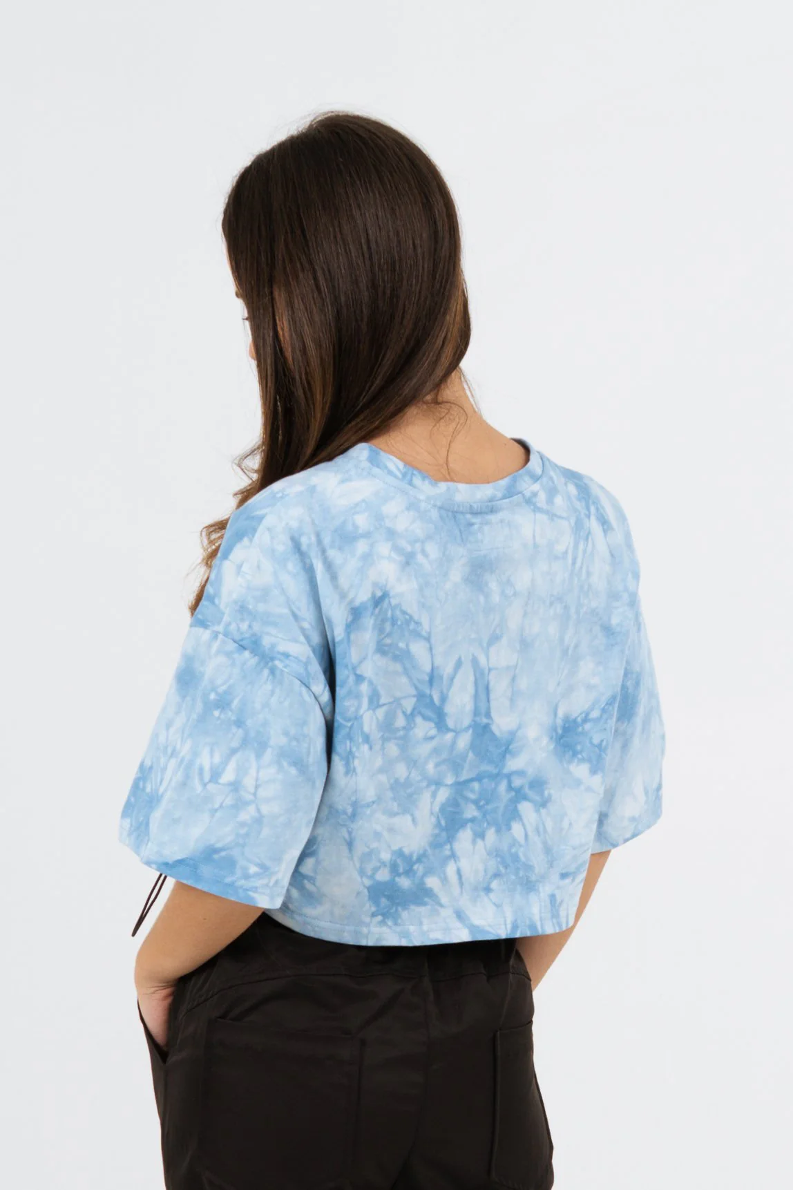 T-shirt tie and dye cordon serrage Bleu - Image 4