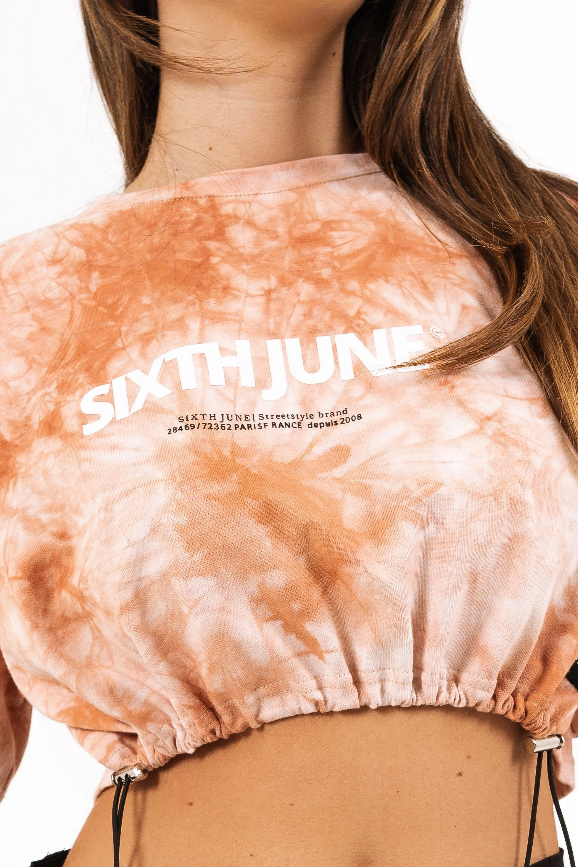 T-shirt tie and dye cordon serrage Orange - Image 3