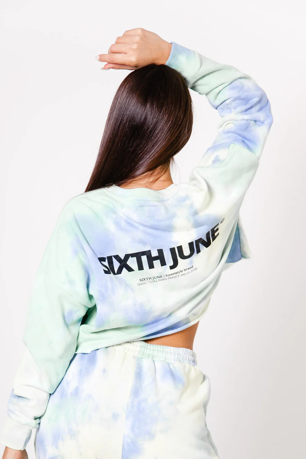 Sweat court logo tie dye bleu - Image 2