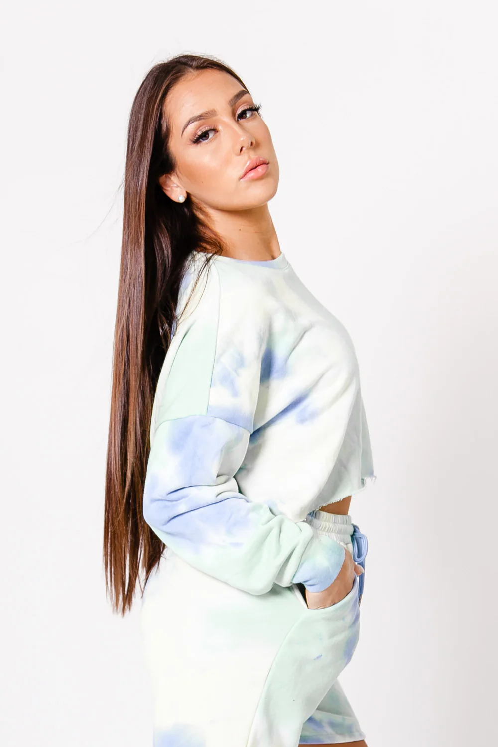Sweat court logo tie dye bleu - Image 5