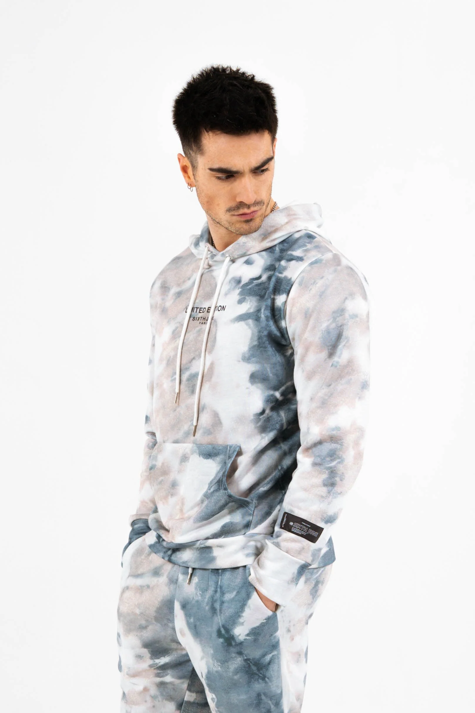 Sweat capuche tie dye Limited Edition Bleu clair - Image 3