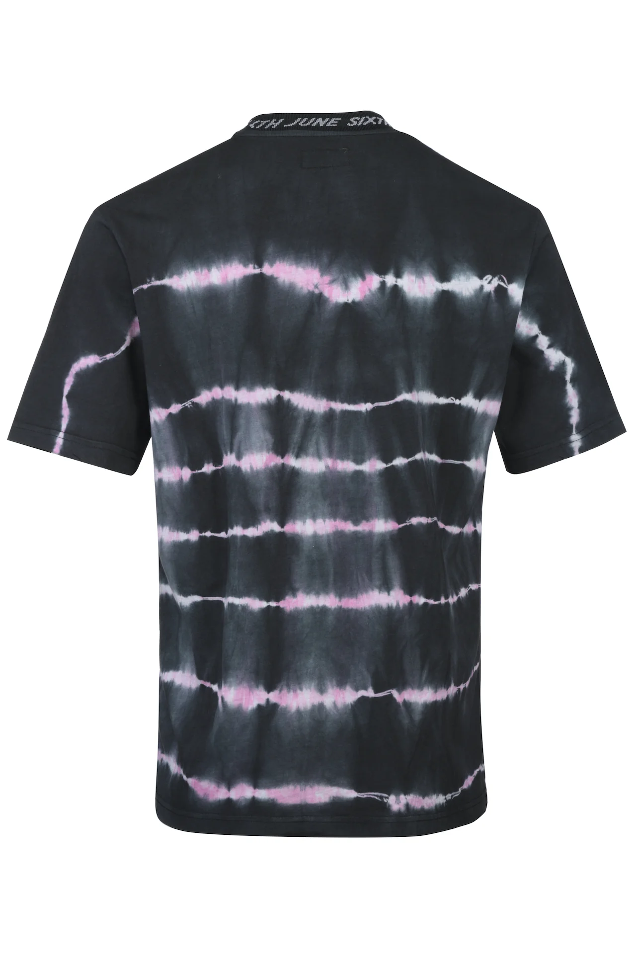 T-shirt tie and dye col côtelé noir - Image 7