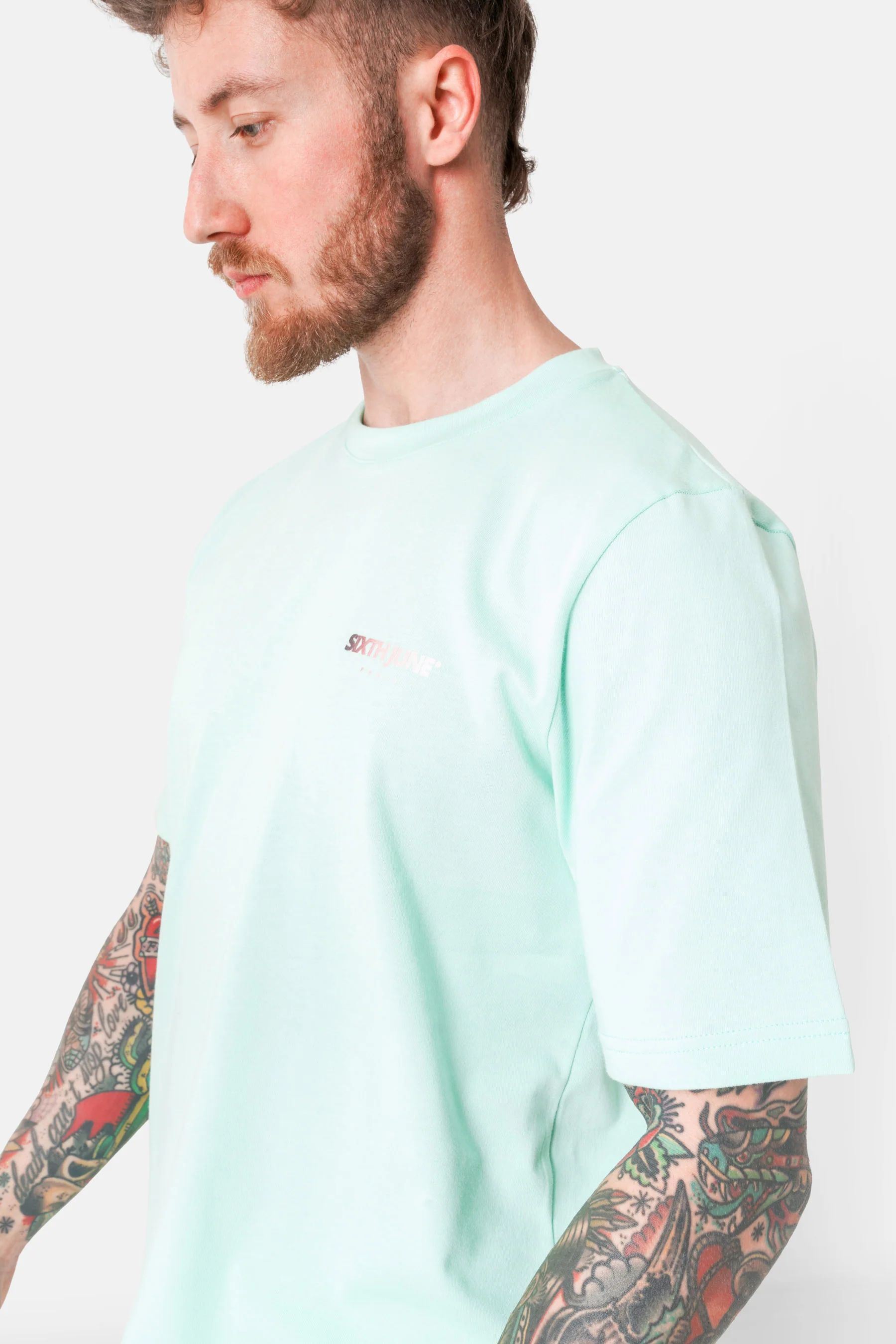 T-shirt imprimé logo tie and dye Vert clair - Image 3