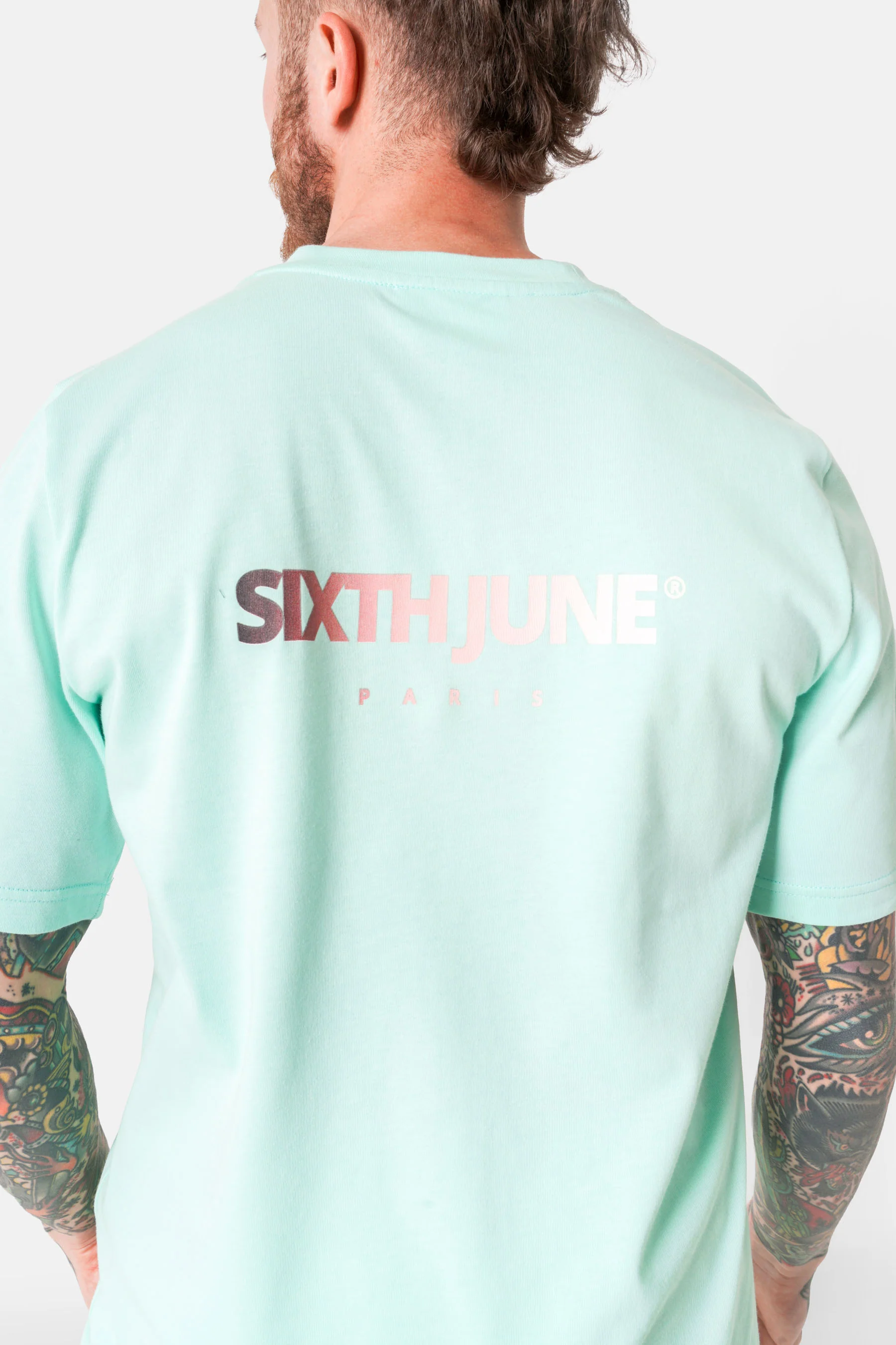 T-shirt imprimé logo tie and dye Vert clair - Image 4