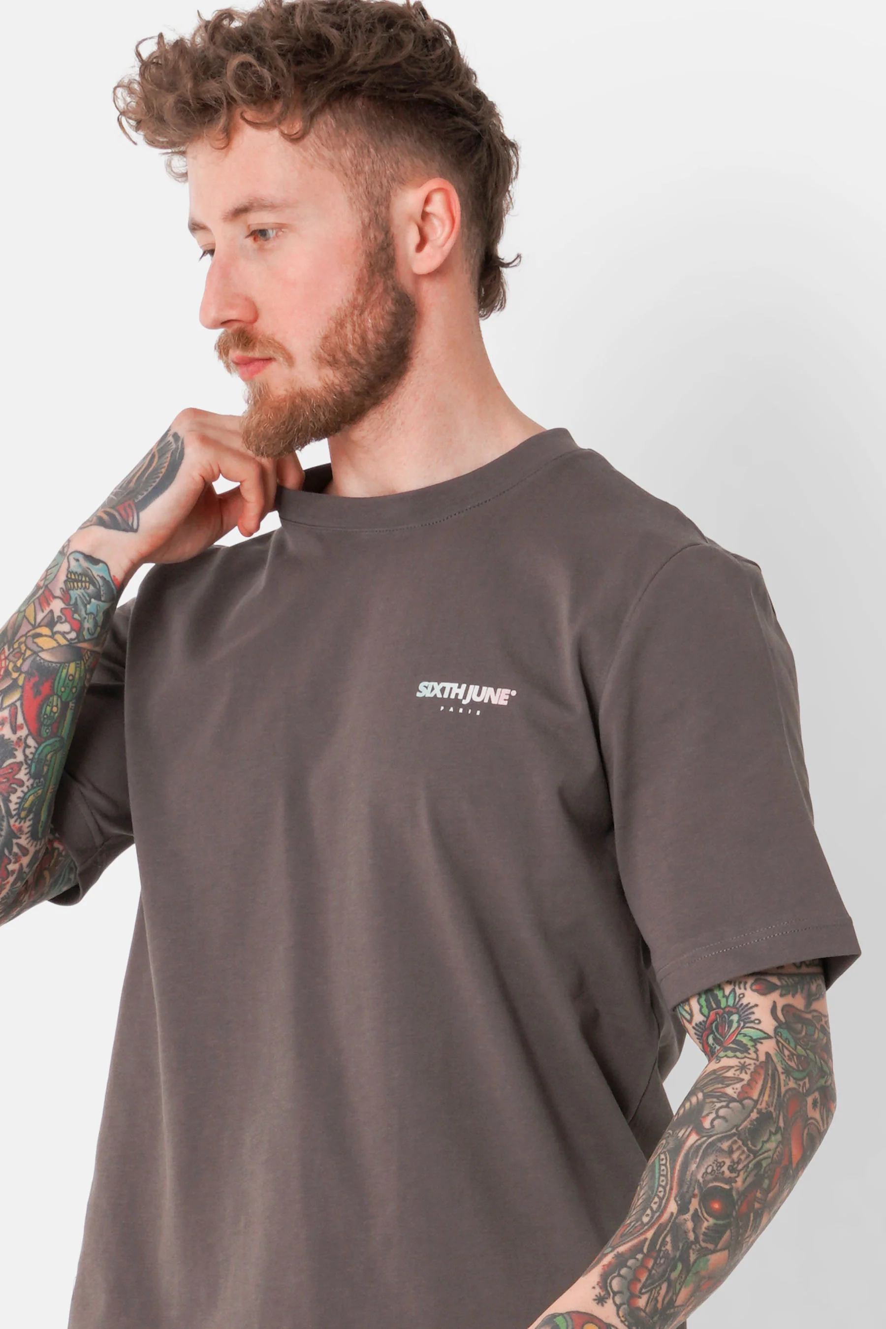 T-shirt imprimé logo tie and dye Gris foncé - Image 3