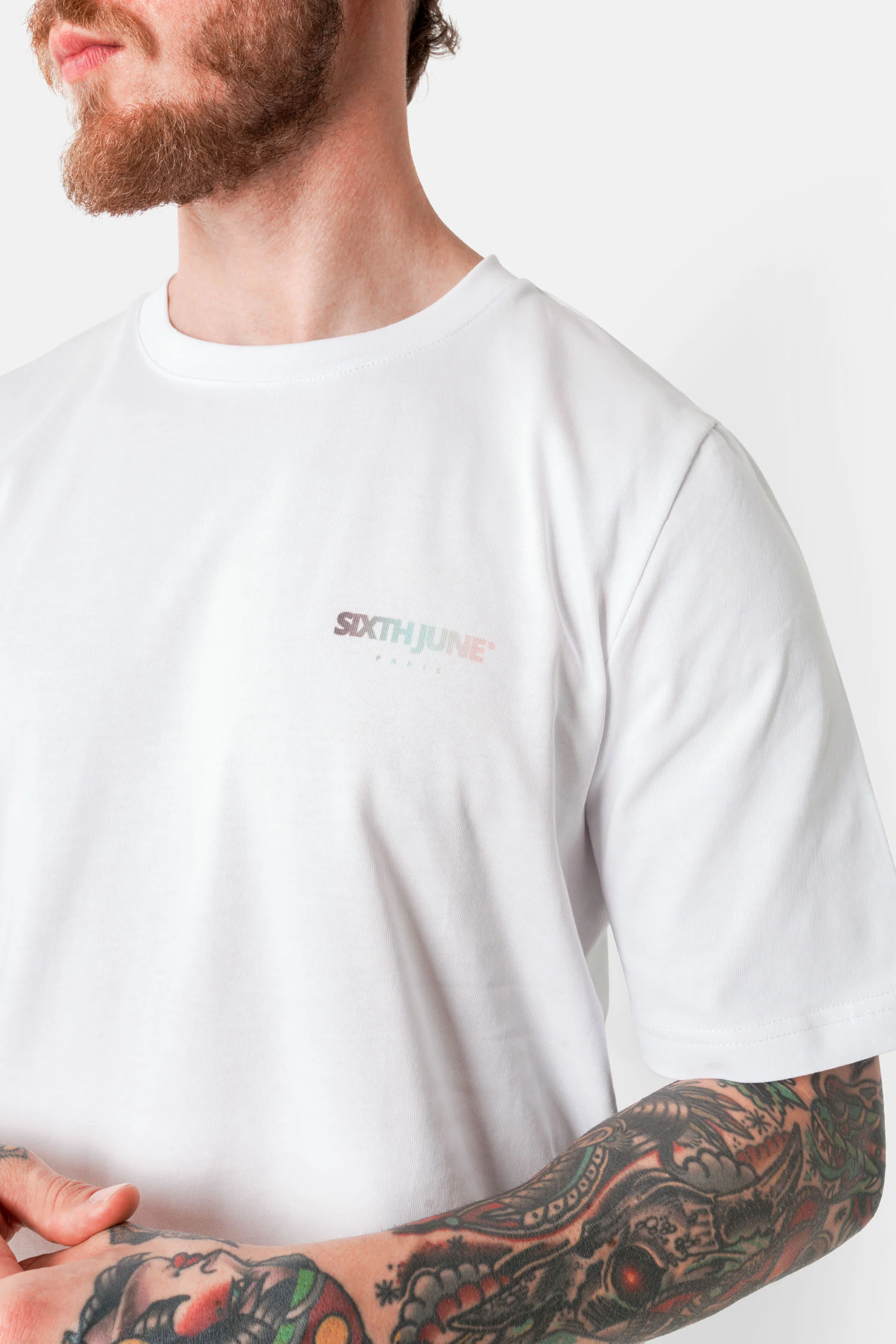 T-shirt imprimé logo tie and dye Blanc - Image 4