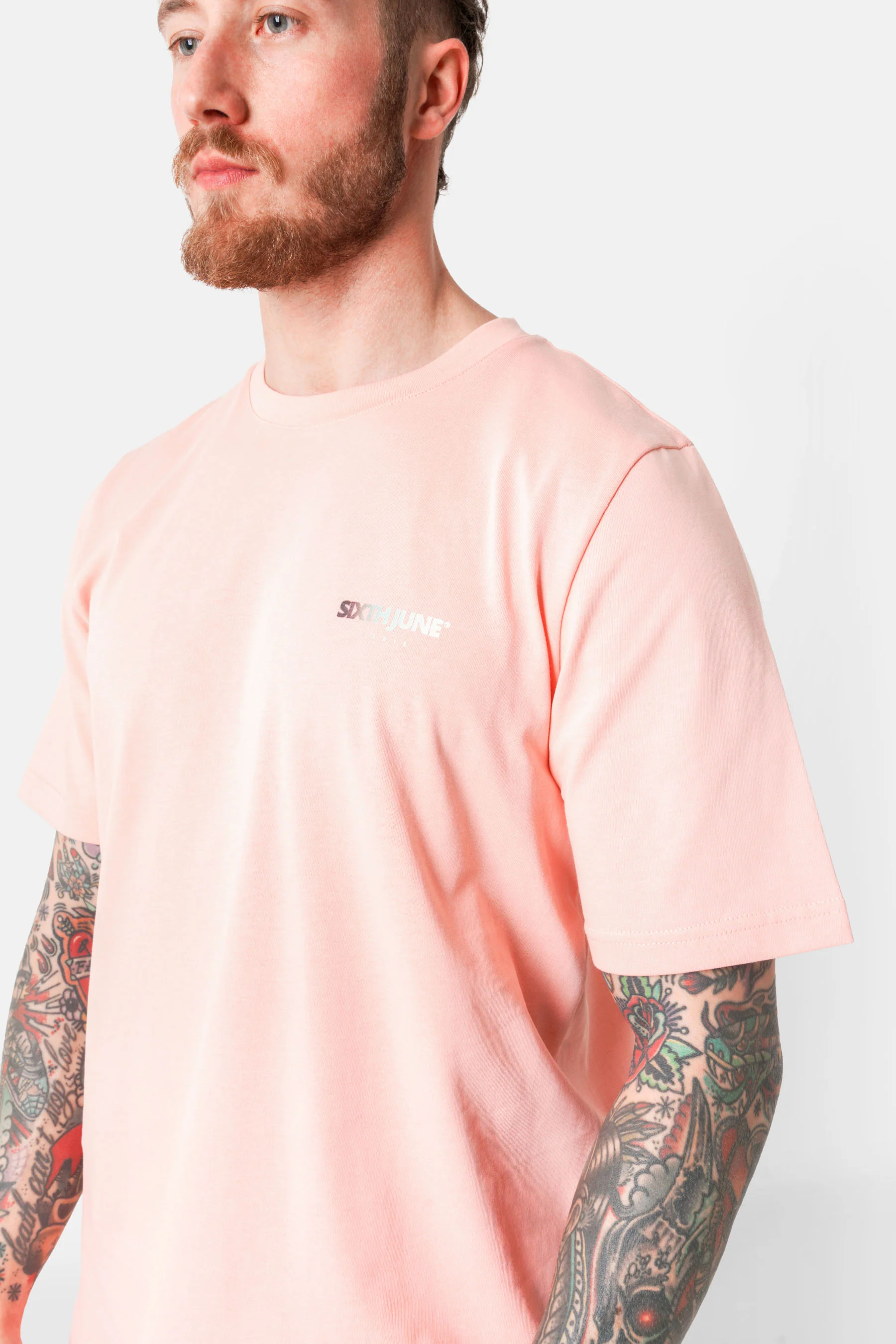 T-shirt imprimé logo tie and dye Rose - Image 4