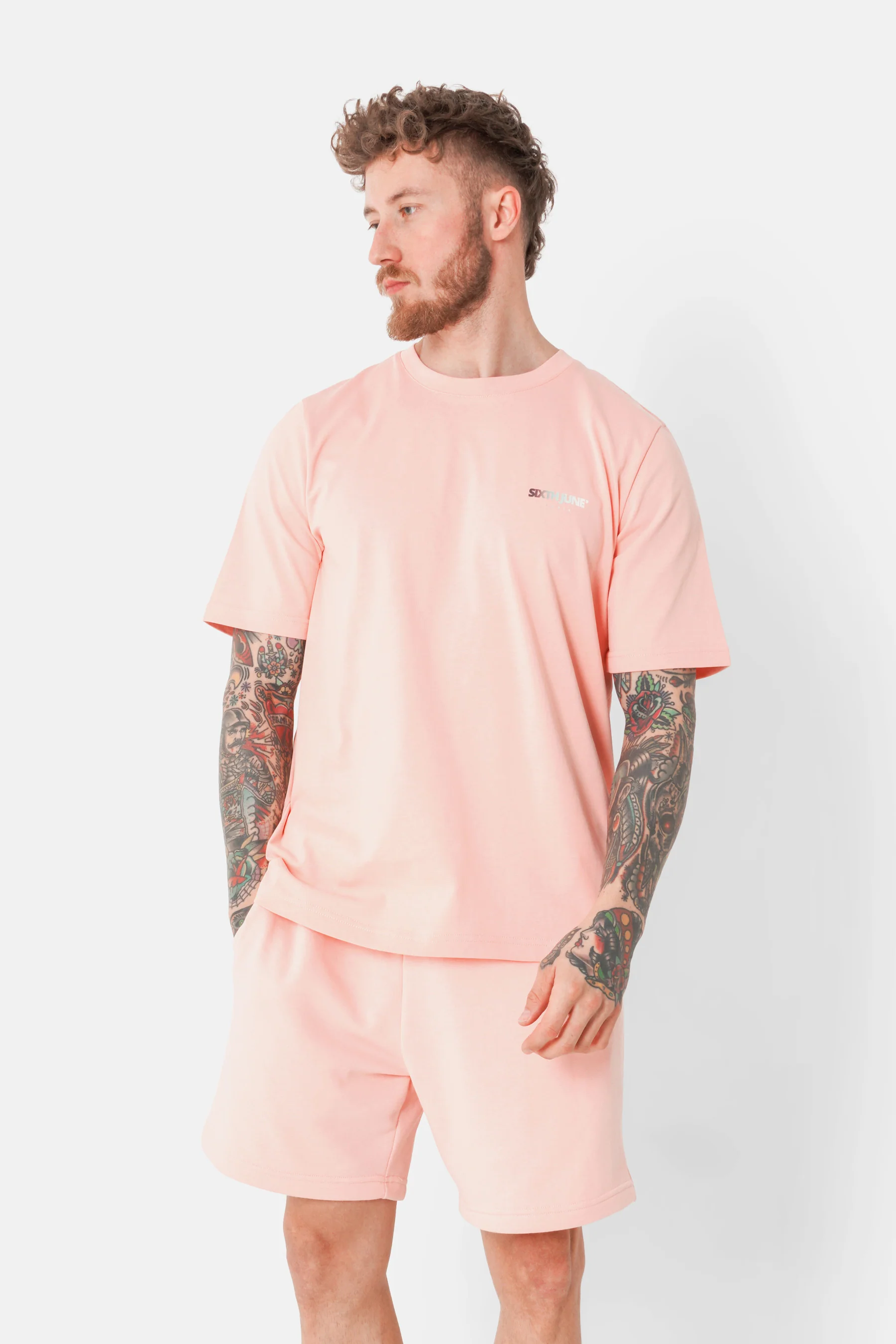T-shirt imprimé logo tie and dye Rose - Image 5