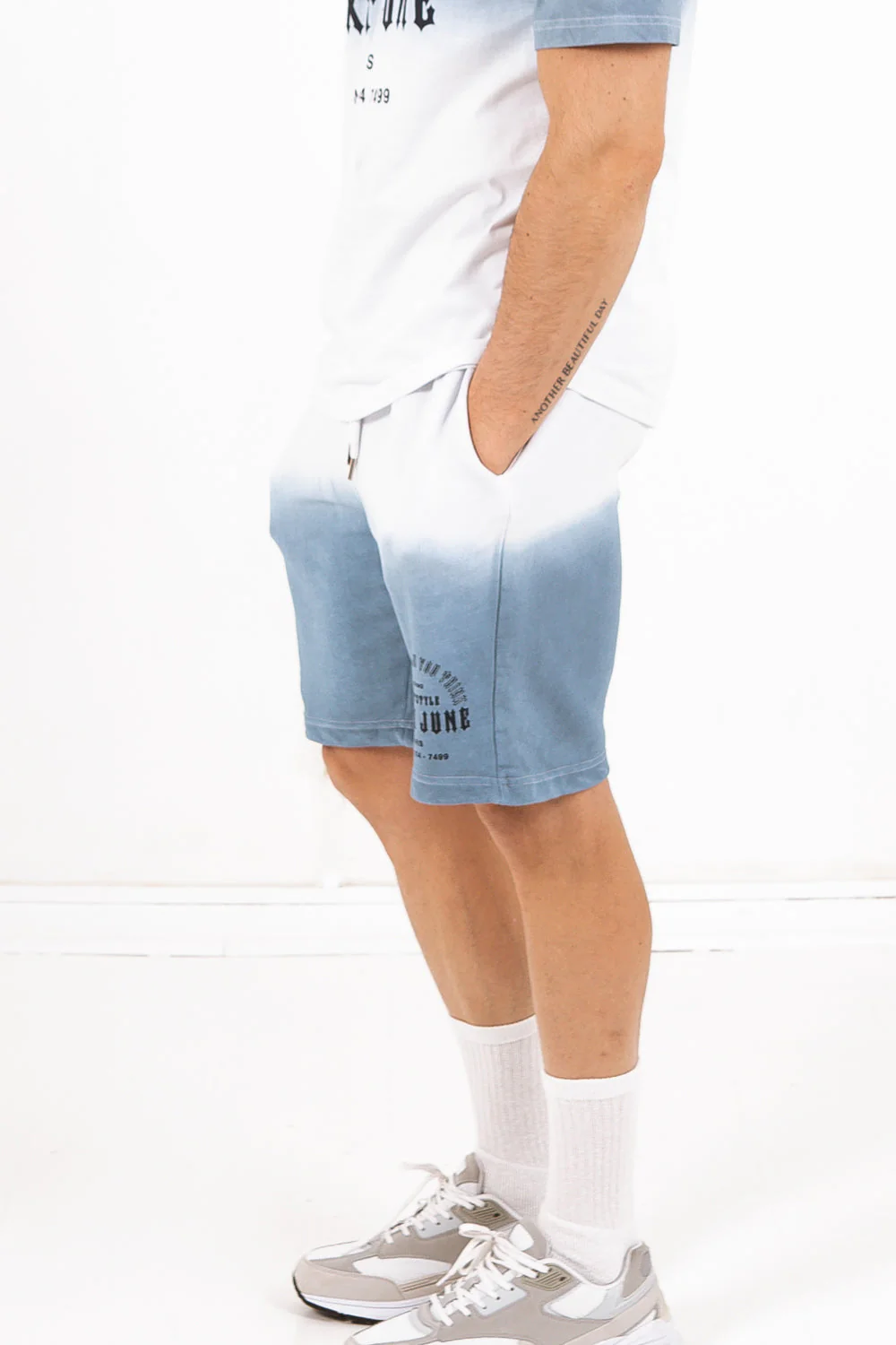 Short délavé sooner than you think bleu - Image 4