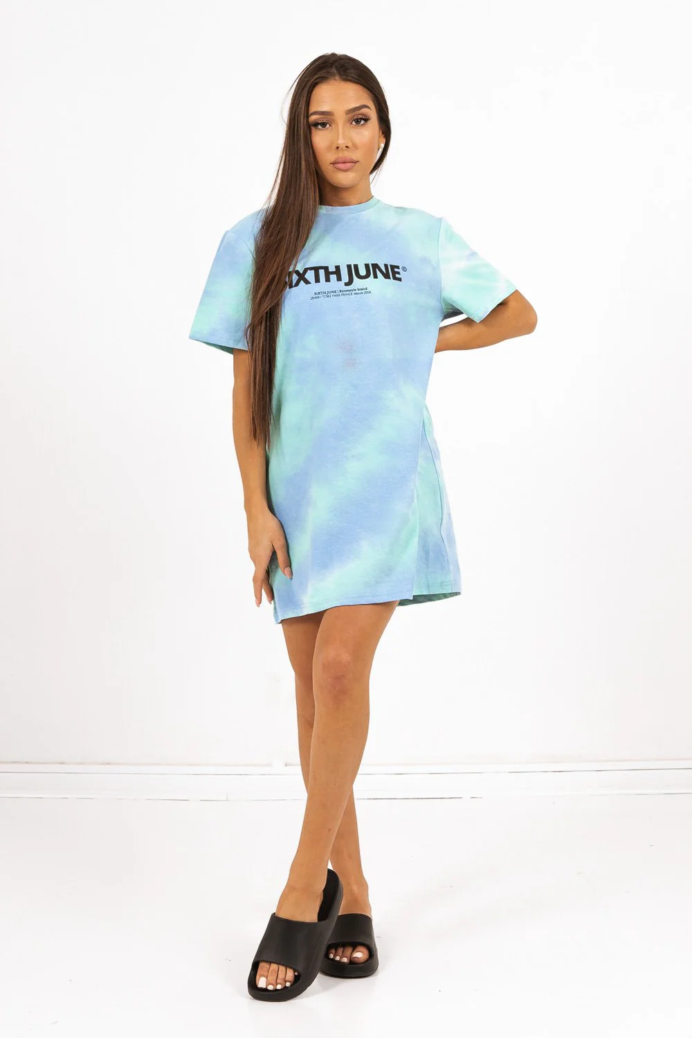 Robe t-shirt tie and dye bleu - Image 2