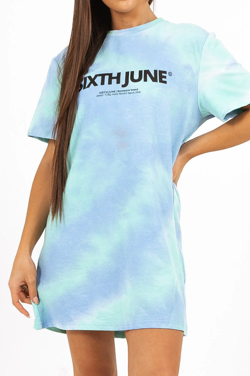 Robe t-shirt tie and dye bleu - Image 3
