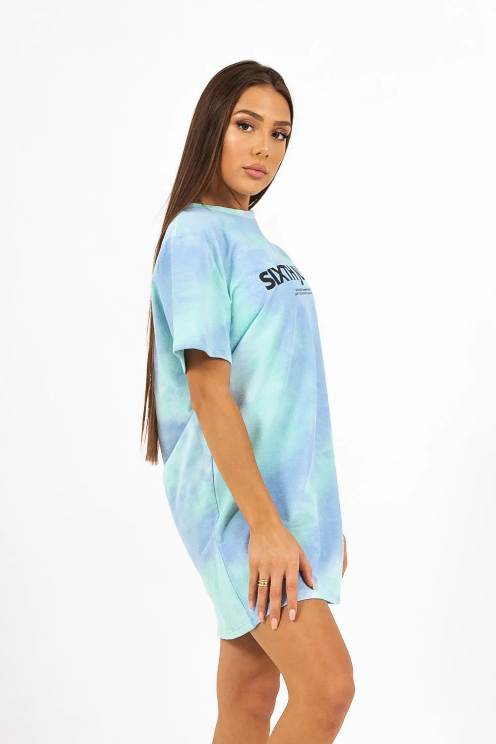 Robe t-shirt tie and dye bleu - Image 4