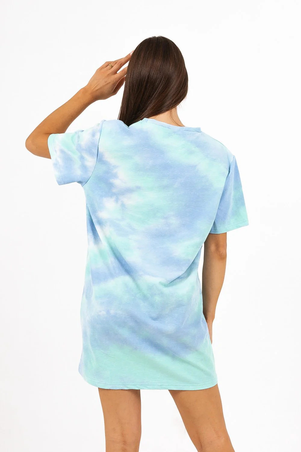 Robe t-shirt tie and dye bleu - Image 5
