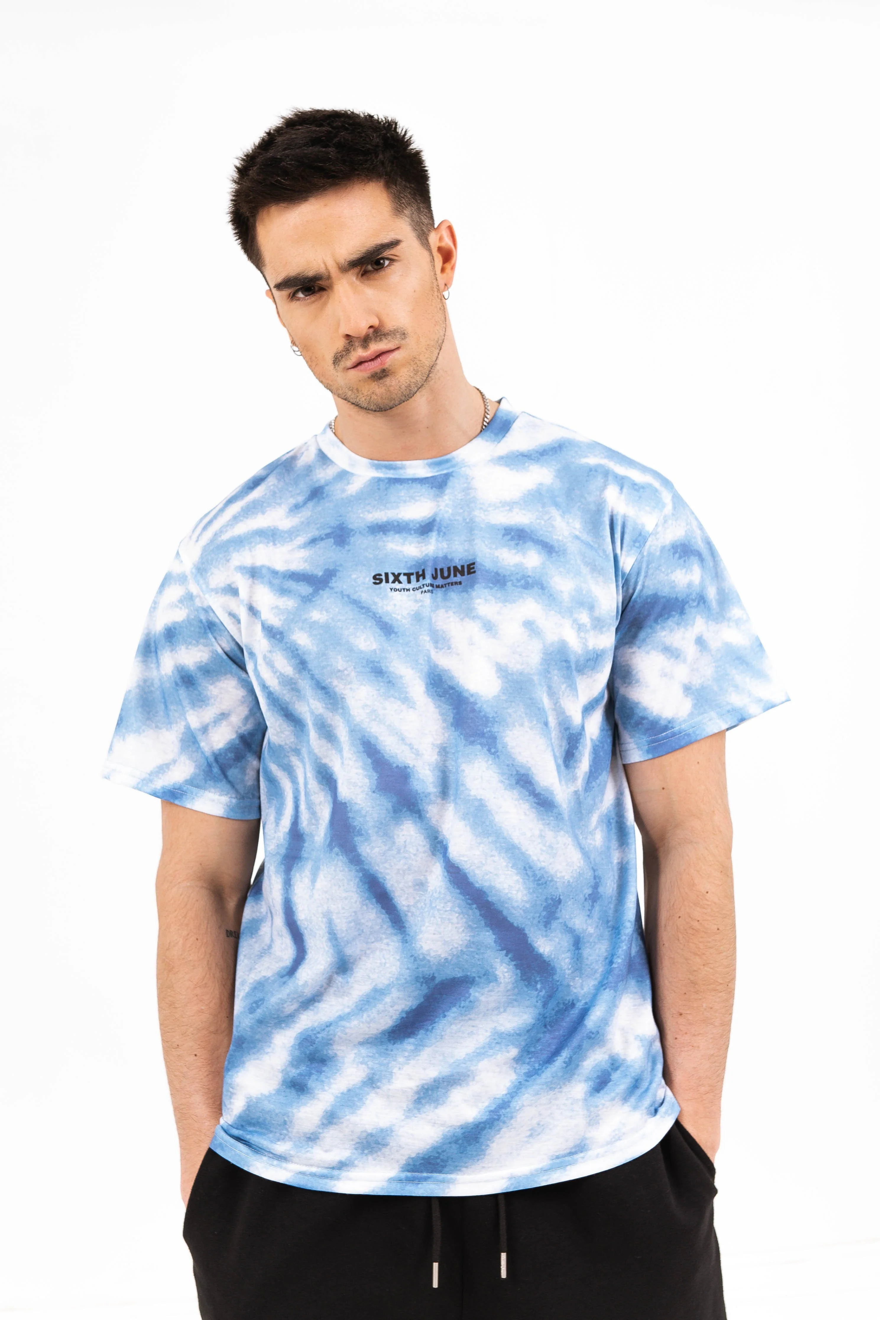 T-shirt tie dye capitales bleu - Image 2