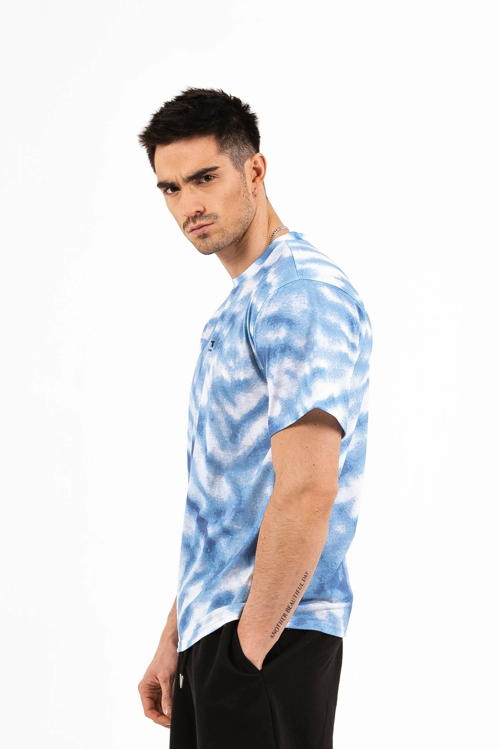 T-shirt tie dye capitales bleu - Image 4
