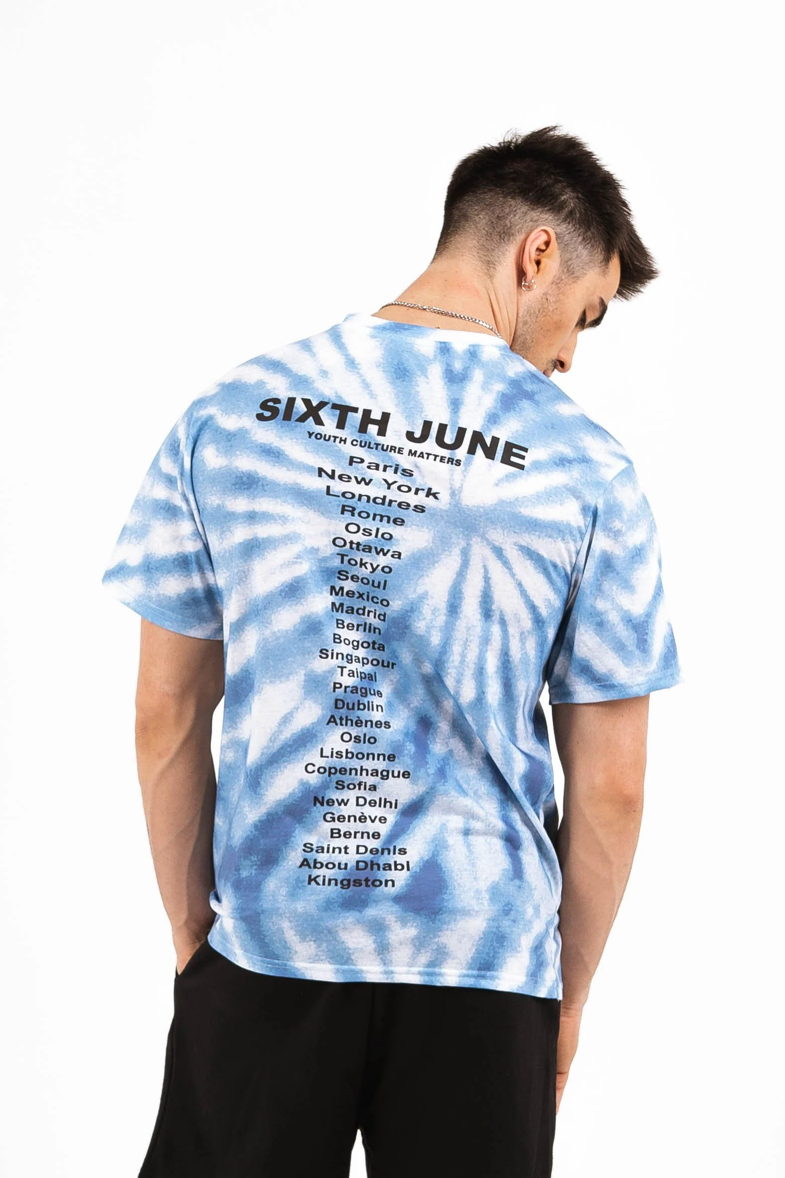 T-shirt tie dye capitales bleu - Image 5
